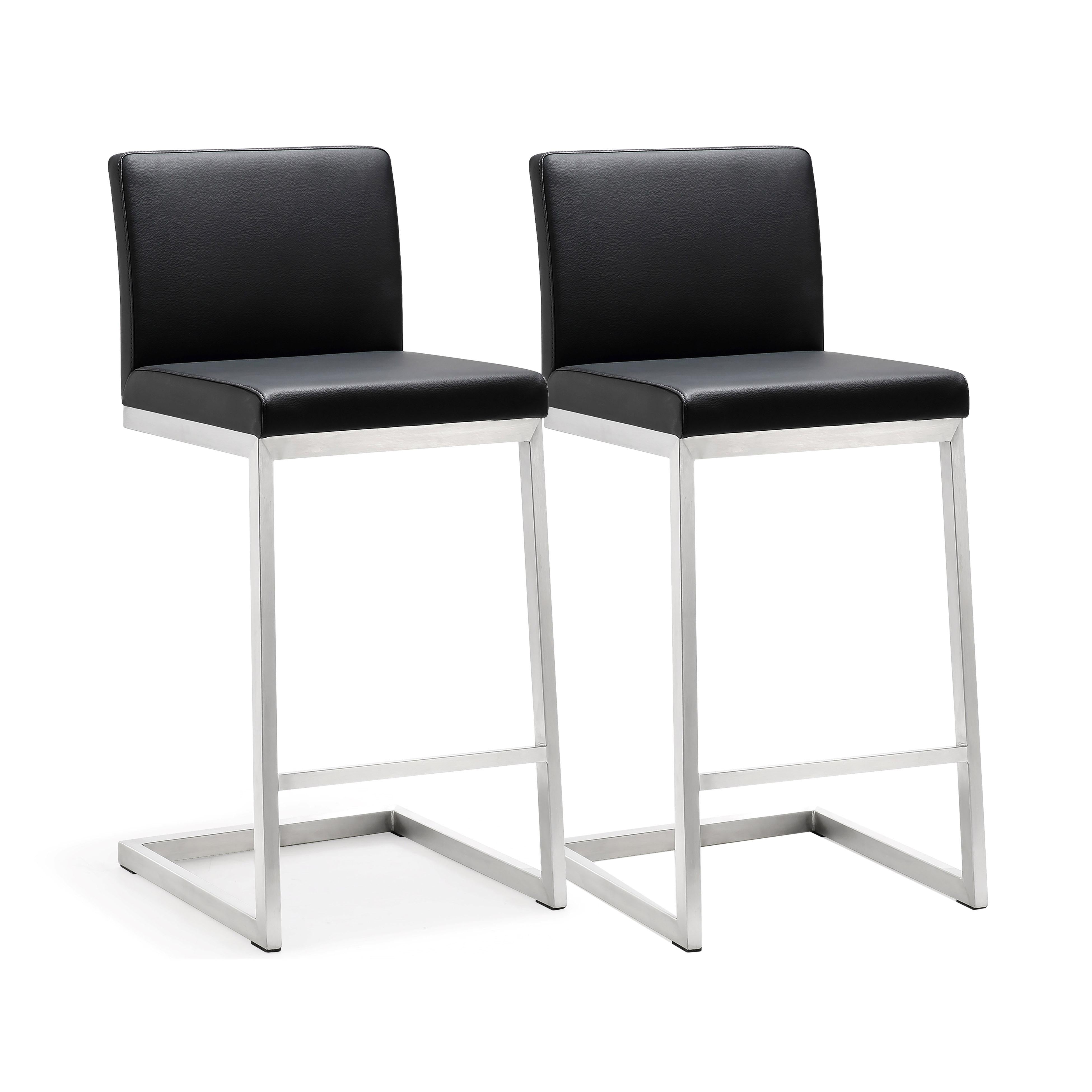 Parma Performance Vegan Leather and Stainless Steel Counter Stool - Set of 2 Bar & Counter Stools TOV Furniture Black , Black Friday Sale TOV Furniture Furniture Sale, Old Bones Co, Mid Century Furniture Sale, Four Hands Furniture, Black Friday Sale Parma Performance Vegan Leather and Stainless Steel Counter Stool - Set of 2,Gus Sale, Perigold Parma Performance Vegan Leather and Stainless Steel Counter Stool - Set of 2 Bar & Counter Stools Black Friday Sale , Perigold Sale Parma Performance Vegan Leather an