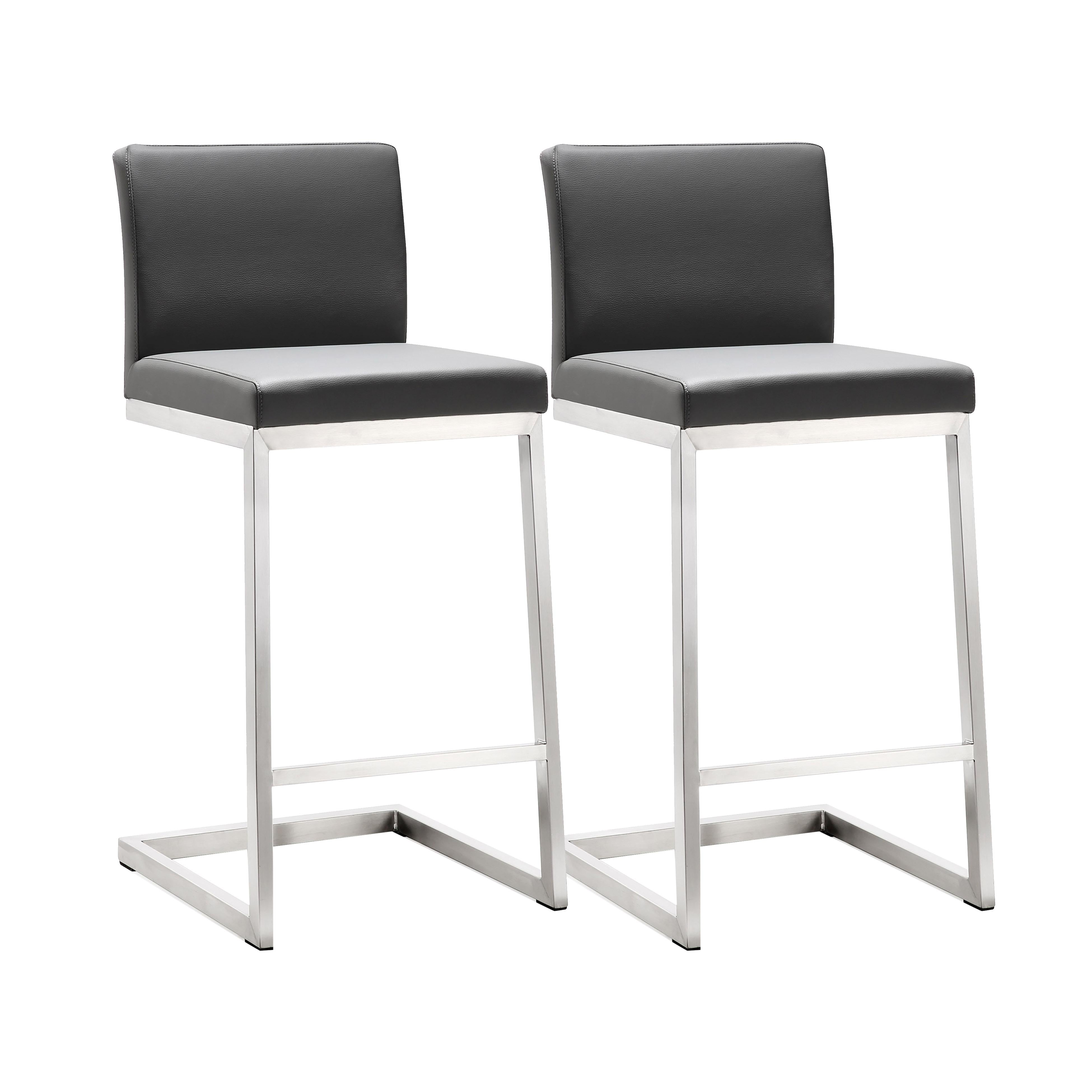 Parma Performance Vegan Leather and Stainless Steel Counter Stool - Set of 2 Bar & Counter Stools TOV Furniture Grey , Black Friday Sale TOV Furniture Furniture Sale, Old Bones Co, Mid Century Furniture Sale, Four Hands Furniture, Black Friday Sale Parma Performance Vegan Leather and Stainless Steel Counter Stool - Set of 2,Gus Sale, Perigold Parma Performance Vegan Leather and Stainless Steel Counter Stool - Set of 2 Bar & Counter Stools Black Friday Sale , Perigold Sale Parma Performance Vegan Leather and