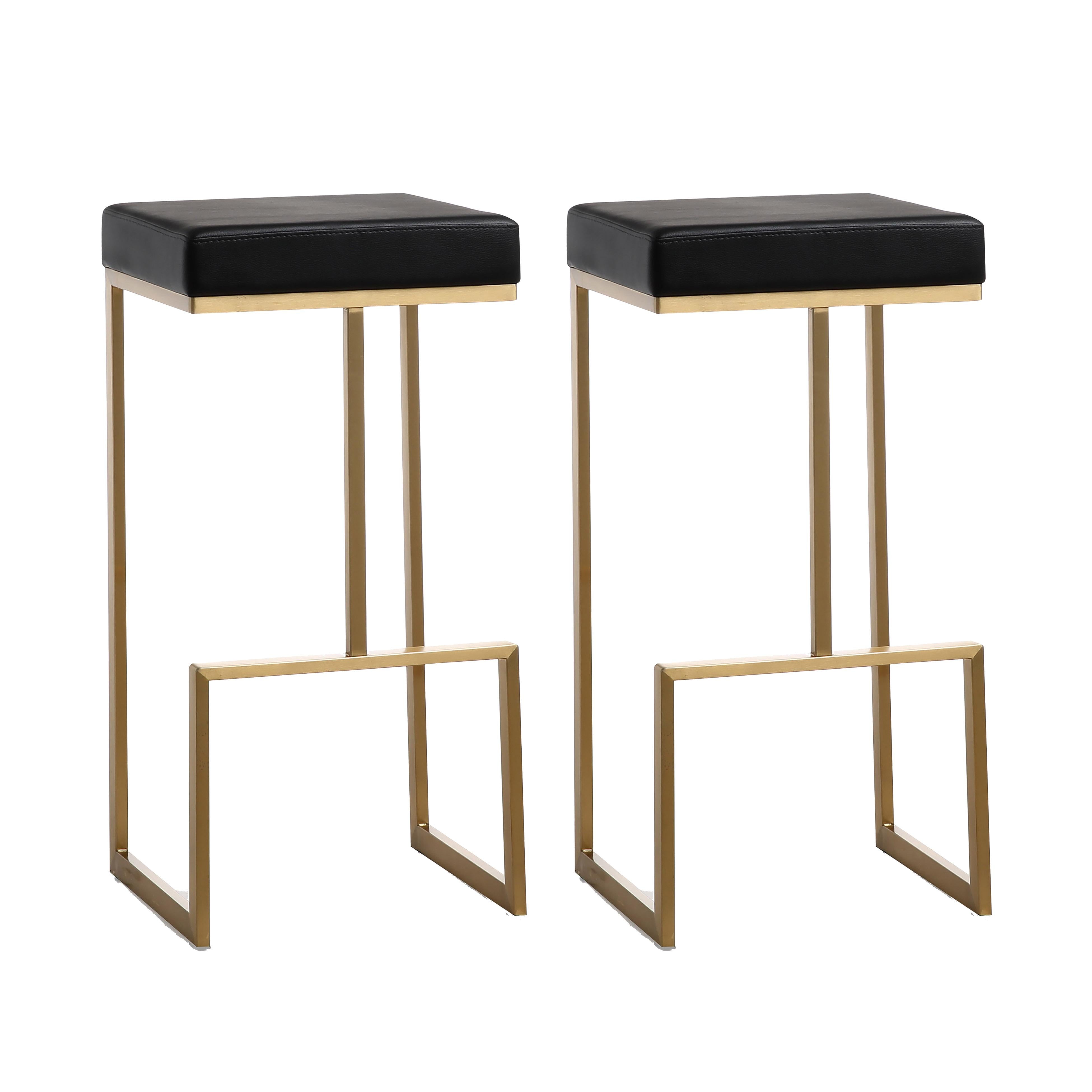 Ferrara Black Performance Vegan Leather and Gold Steel Barstool - Set of 2 Bar & Counter Stools TOV Furniture , Black Friday Sale TOV Furniture Furniture Sale, Old Bones Co, Mid Century Furniture Sale, Four Hands Furniture, Black Friday Sale Ferrara Black Performance Vegan Leather and Gold Steel Barstool - Set of 2,Gus Sale, Perigold Ferrara Black Performance Vegan Leather and Gold Steel Barstool - Set of 2 Bar & Counter Stools Black Friday Sale , Perigold Sale Ferrara Black Performance Vegan Leather and Go