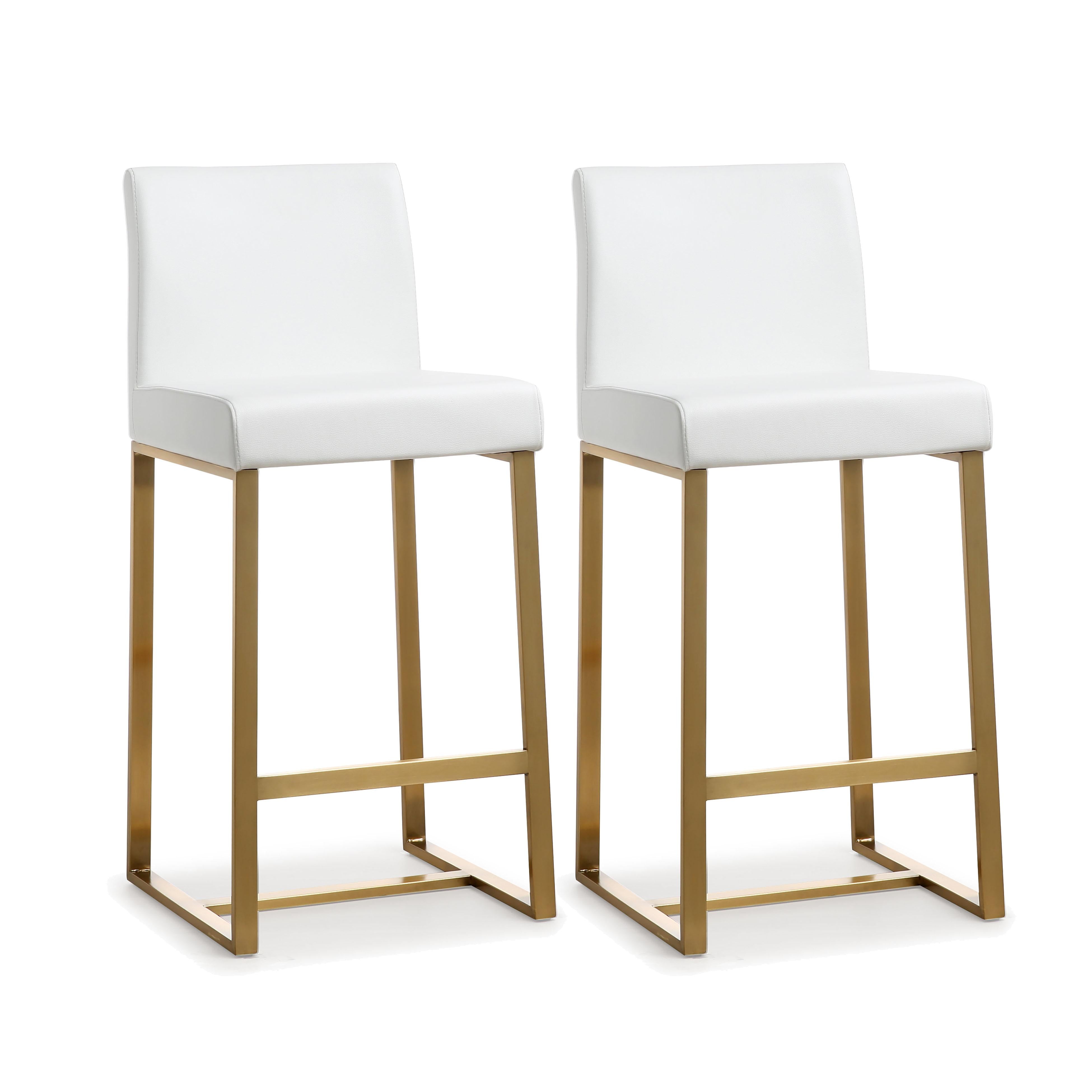 Denmark Performance Vegan Leather and Gold Steel Counter Stool - Set of 2 Bar & Counter Stools TOV Furniture White , Black Friday Sale TOV Furniture Furniture Sale, Old Bones Co, Mid Century Furniture Sale, Four Hands Furniture, Black Friday Sale Denmark Performance Vegan Leather and Gold Steel Counter Stool - Set of 2,Gus Sale, Perigold Denmark Performance Vegan Leather and Gold Steel Counter Stool - Set of 2 Bar & Counter Stools Black Friday Sale , Perigold Sale Denmark Performance Vegan Leather and Gold 