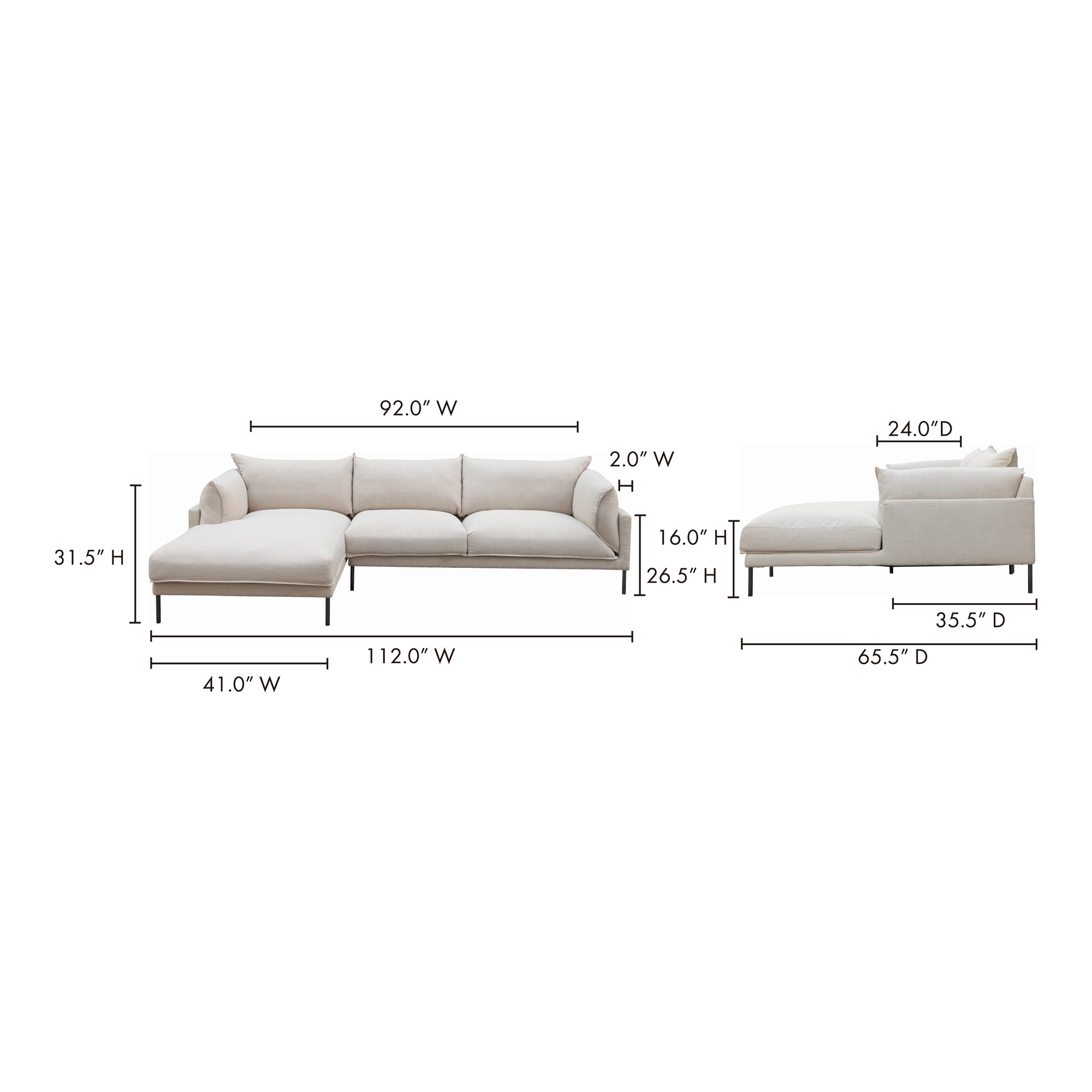 Jamara Sectional Sectional Sofa Moe's    Four Hands, Mid Century Modern Furniture, Old Bones Furniture Company, Old Bones Co, Modern Mid Century, Designer Furniture, Furniture Sale, Warehouse Furniture Sale, Jamara Sectional Sale, https://www.oldbonesco.com/