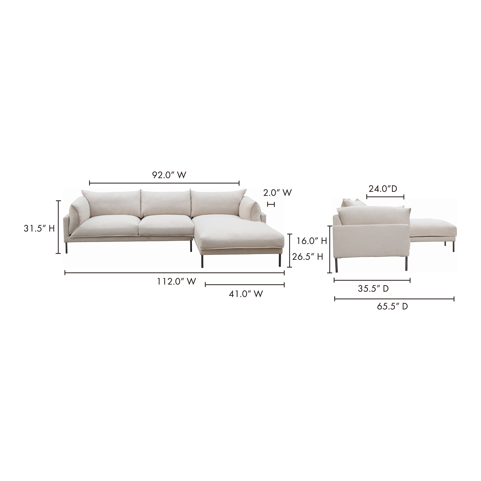 Jamara Sectional Sectional Sofa Moe's    Four Hands, Mid Century Modern Furniture, Old Bones Furniture Company, Old Bones Co, Modern Mid Century, Designer Furniture, Furniture Sale, Warehouse Furniture Sale, Jamara Sectional Sale, https://www.oldbonesco.com/