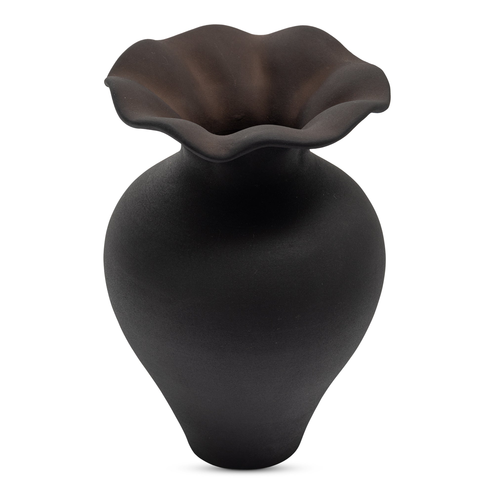 Ruffle Decorative Vessel Vases Moe's Black Small   Vases,https://www.oldbonesco.com,Mid Century Furniture, Furniture Sale, Old Bones Co, Mid Century Sale, Four Hands Furniture, Sale,Gus, Sale,Perigold Ruffle Decorative Vessel Vases Sale, Perigold Sale Ruffle Decorative Vessel,Ruffle Decorative Vessel Lulu and Georgia,Burke Decor Sale Ruffle Decorative Vessel, open box furniture,Open Box Ruffle Decorative Vessel