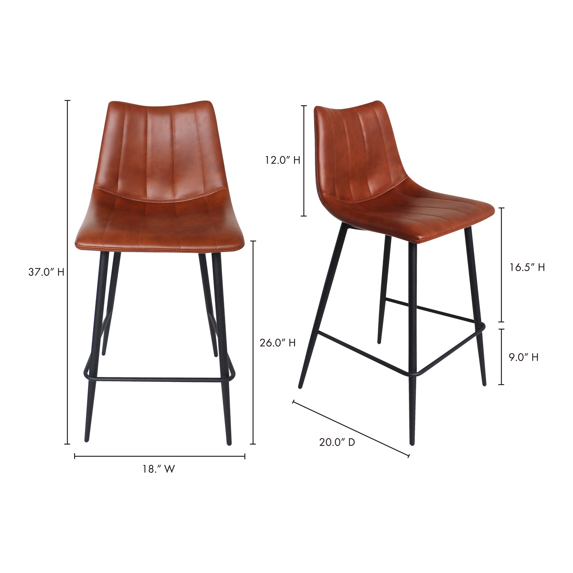 Alibi Counter Stool - Set of Two Counter Stool Moe's    Four Hands, Mid Century Modern Furniture, Old Bones Furniture Company, Old Bones Co, Modern Mid Century, Designer Furniture, Furniture Sale, Warehouse Furniture Sale, Alibi Counter Stool - Set of Two Sale, https://www.oldbonesco.com/