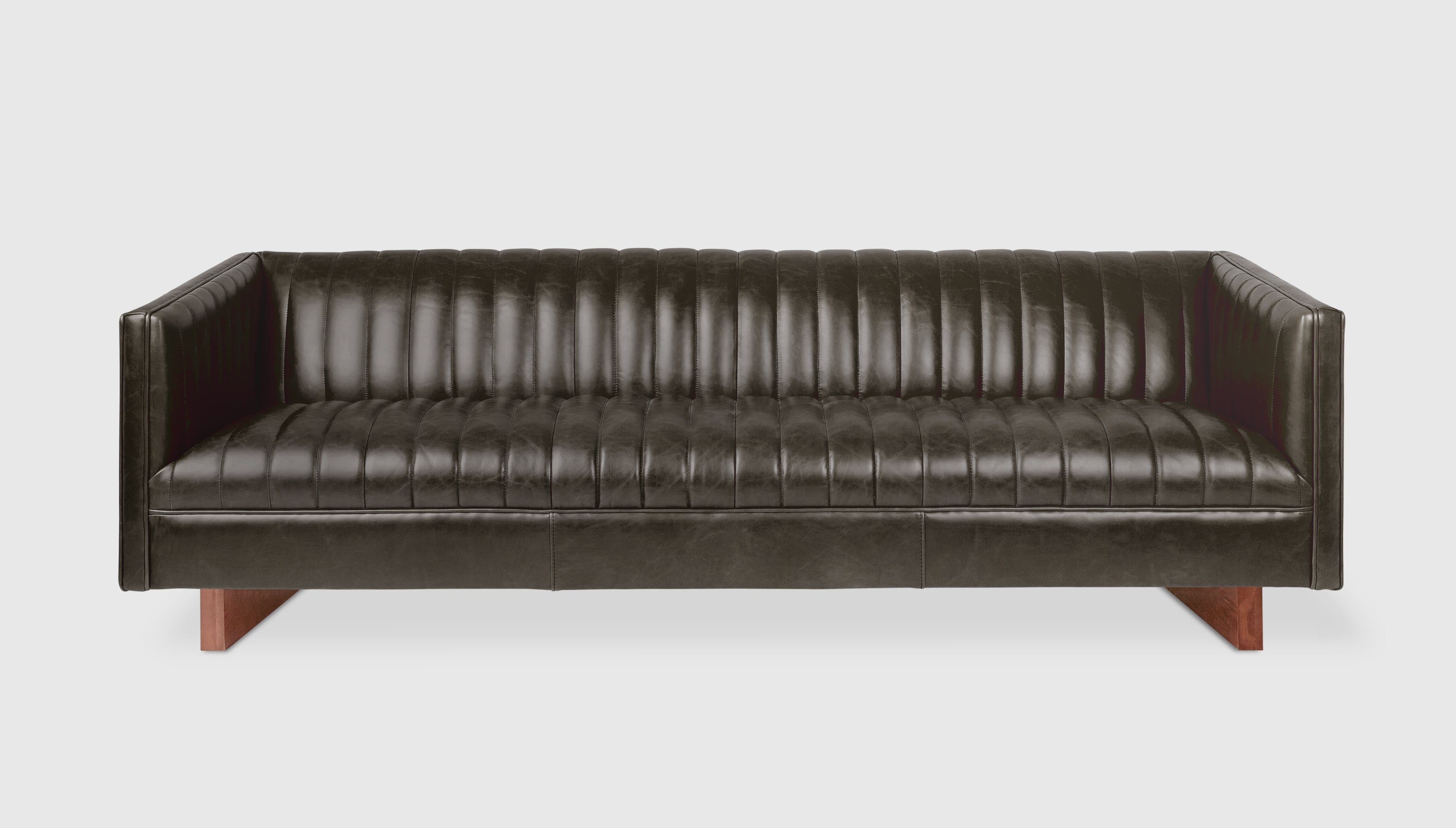 Wallace Sofa Saddle Black LeatherSofa Gus*  Saddle Black Leather   Four Hands, Mid Century Modern Furniture, Old Bones Furniture Company, Old Bones Co, Modern Mid Century, Designer Furniture, https://www.oldbonesco.com/