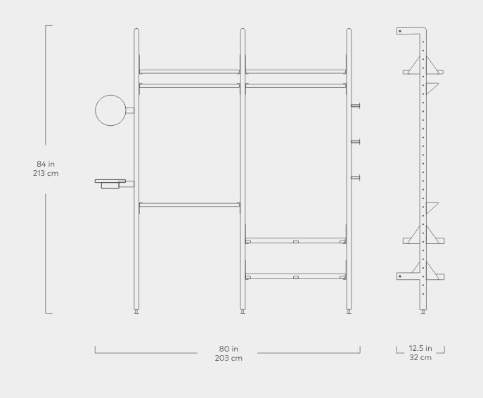 Branch-2 Wardrobe Unit SHELVING Gus*     Four Hands, Mid Century Modern Furniture, Old Bones Furniture Company, Old Bones Co, Modern Mid Century, Designer Furniture, https://www.oldbonesco.com/