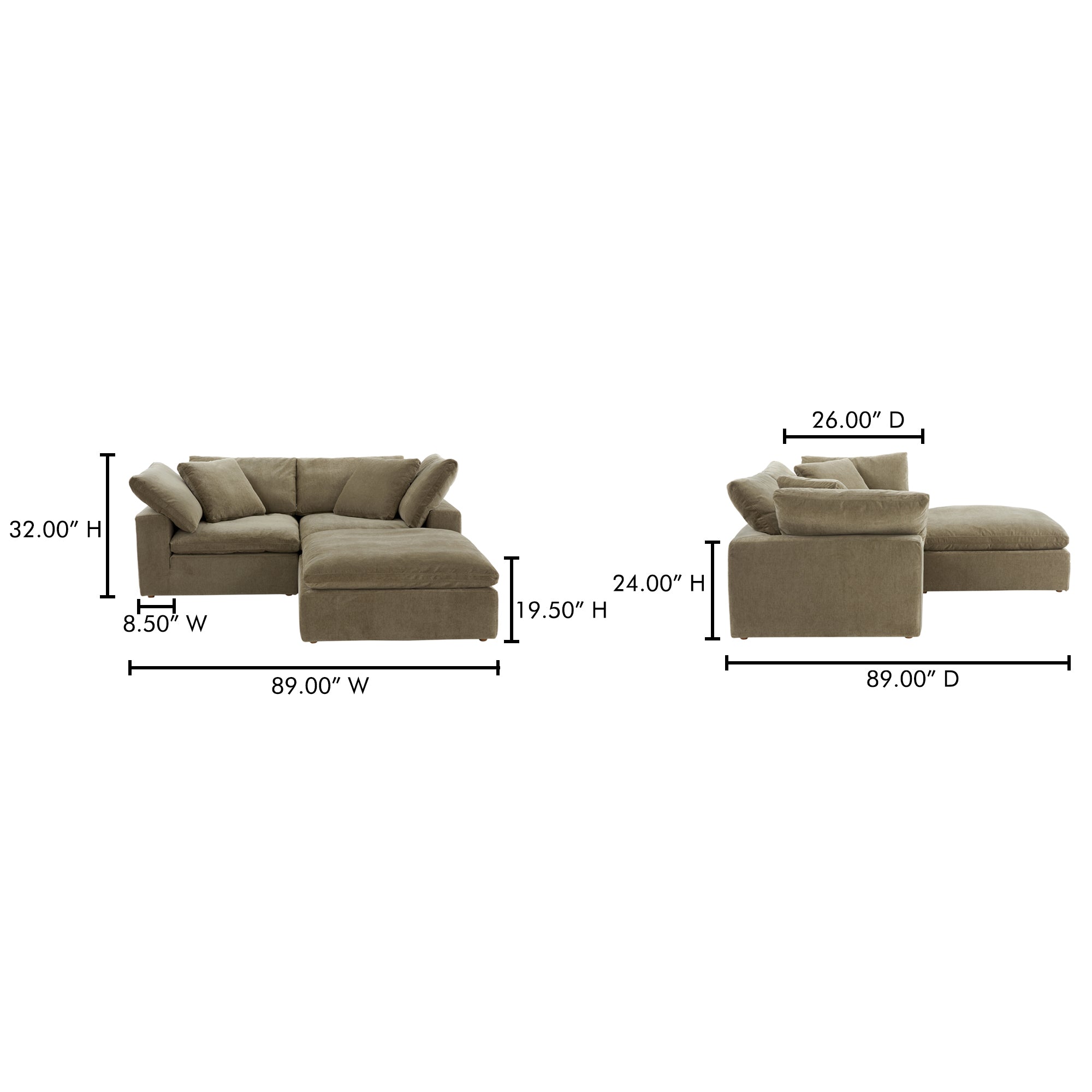 Clay Nook Modular Sectional Sectional Moe's    Four Hands, Mid Century Modern Furniture, Old Bones Furniture Company, Old Bones Co, Modern Mid Century, Designer Furniture, Furniture Sale, Warehouse Furniture Sale, Clay Nook Modular Sectional Sale, https://www.oldbonesco.com/