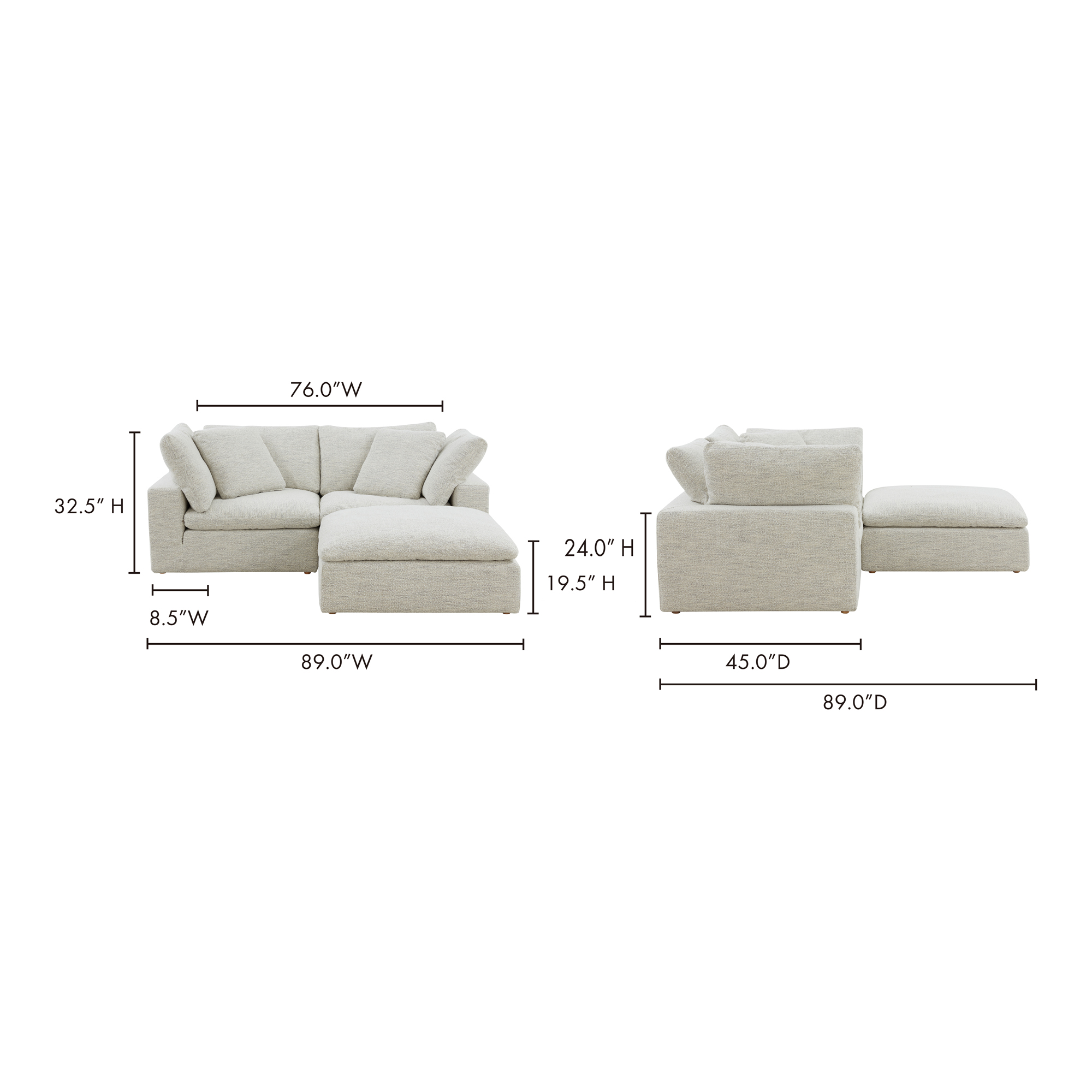 Clay Nook Modular Sectional Sectional Moe's    Four Hands, Mid Century Modern Furniture, Old Bones Furniture Company, Old Bones Co, Modern Mid Century, Designer Furniture, Furniture Sale, Warehouse Furniture Sale, Clay Nook Modular Sectional Sale, https://www.oldbonesco.com/