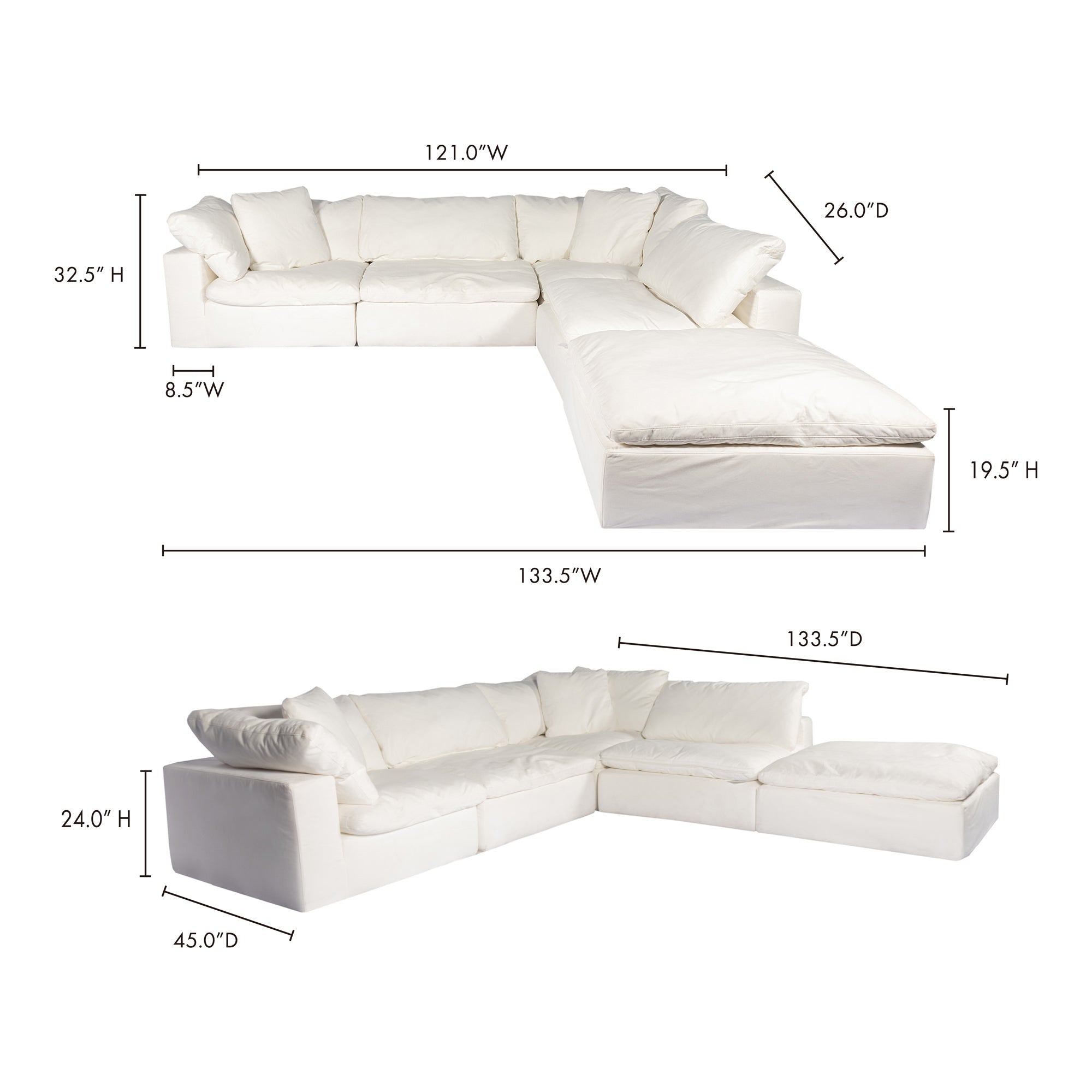 Clay Dream Modular Sectional Sectional Moe's    Four Hands, Mid Century Modern Furniture, Old Bones Furniture Company, Old Bones Co, Modern Mid Century, Designer Furniture, Furniture Sale, Warehouse Furniture Sale, Clay Dream Modular Sectional Sale, https://www.oldbonesco.com/