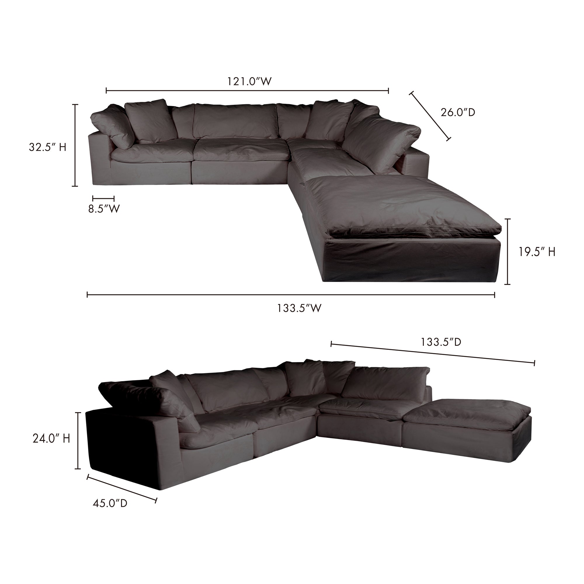 Clay Dream Modular Sectional Sectional Moe's    Four Hands, Mid Century Modern Furniture, Old Bones Furniture Company, Old Bones Co, Modern Mid Century, Designer Furniture, Furniture Sale, Warehouse Furniture Sale, Clay Dream Modular Sectional Sale, https://www.oldbonesco.com/