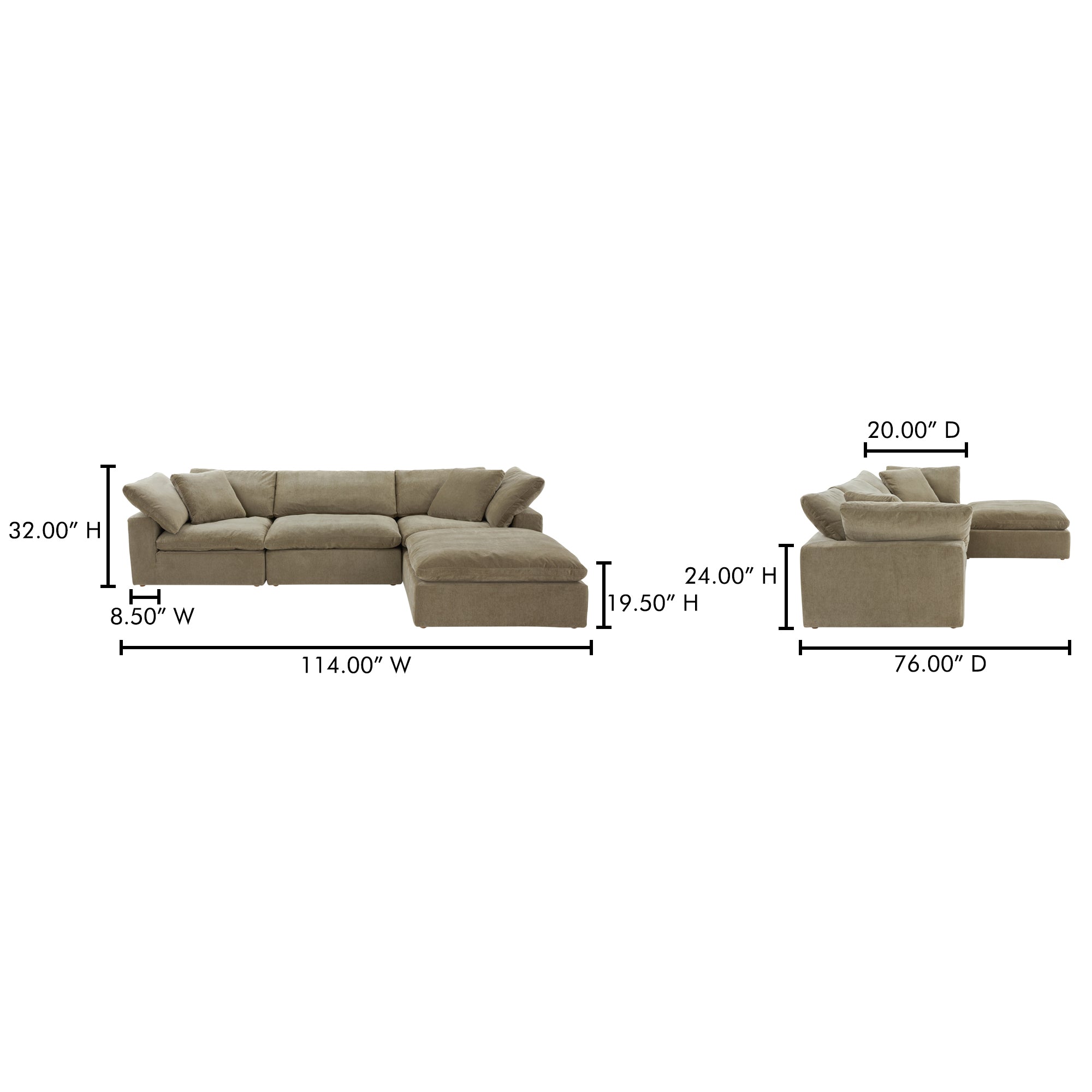 Terra Condo Lounge Modular Sectional Livesmart Fabric Sectional Sofa Moe's    Four Hands, Mid Century Modern Furniture, Old Bones Furniture Company, Old Bones Co, Modern Mid Century, Designer Furniture, Furniture Sale, Warehouse Furniture Sale, Terra Condo Lounge Modular Sectional Livesmart Fabric Sale, https://www.oldbonesco.com/