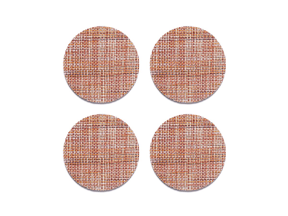 Mini Basketweave Round Coasters - Set of 4