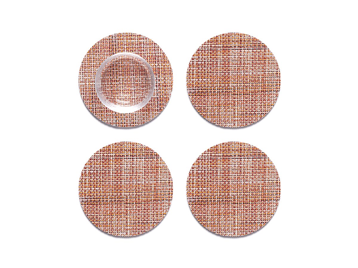 Mini Basketweave Round Coasters - Set of 4