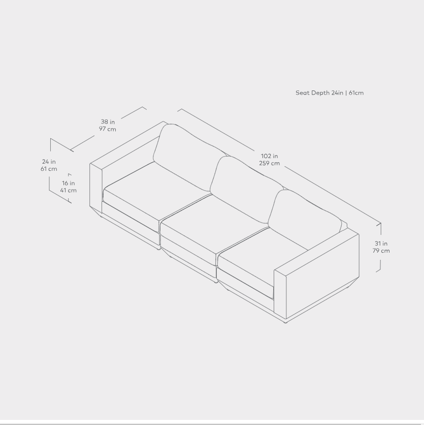 Podium Modular 3PC Sofa Sofa Gus*     Four Hands, Mid Century Modern Furniture, Old Bones Furniture Company, Old Bones Co, Modern Mid Century, Designer Furniture, https://www.oldbonesco.com/