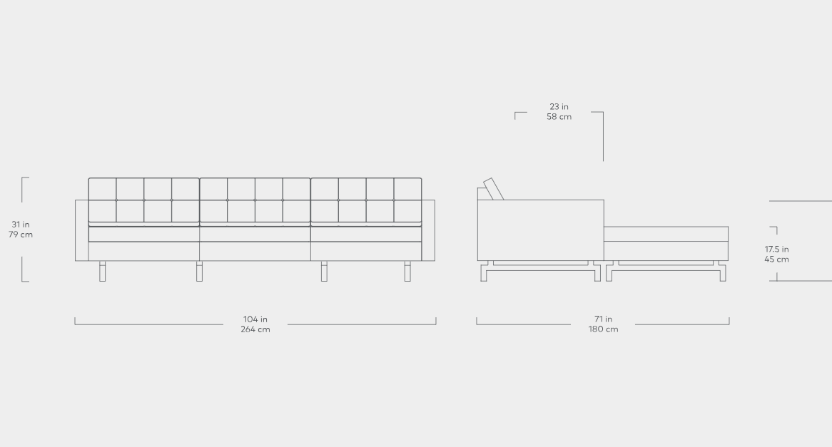 Jane 2 Bi-Sectional Sectionals Gus*     Four Hands, Mid Century Modern Furniture, Old Bones Furniture Company, Old Bones Co, Modern Mid Century, Designer Furniture, https://www.oldbonesco.com/