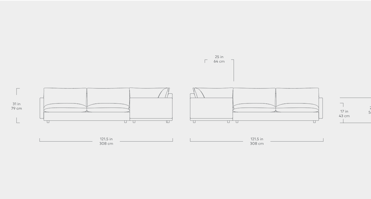 Sola Bi-Sectional Sectional Gus*     Four Hands, Mid Century Modern Furniture, Old Bones Furniture Company, Old Bones Co, Modern Mid Century, Designer Furniture, https://www.oldbonesco.com/