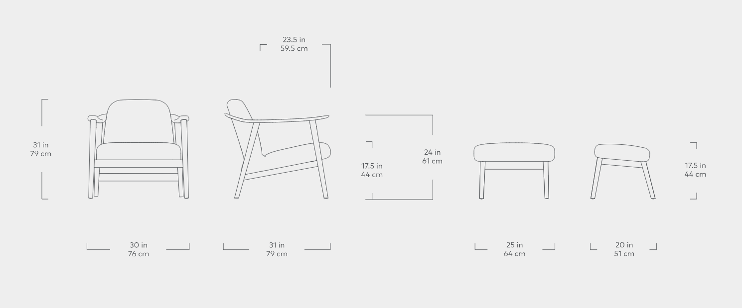 Baltic Chair & Ottoman Chair & Ottoman Gus*     Four Hands, Mid Century Modern Furniture, Old Bones Furniture Company, Old Bones Co, Modern Mid Century, Designer Furniture, https://www.oldbonesco.com/