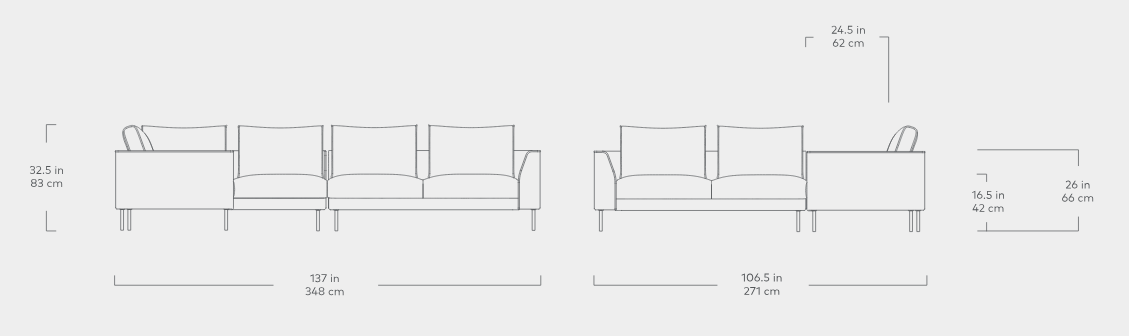 Renfrew XL Sectional Sectional Sofa Gus*     Four Hands, Mid Century Modern Furniture, Old Bones Furniture Company, Old Bones Co, Modern Mid Century, Designer Furniture, https://www.oldbonesco.com/