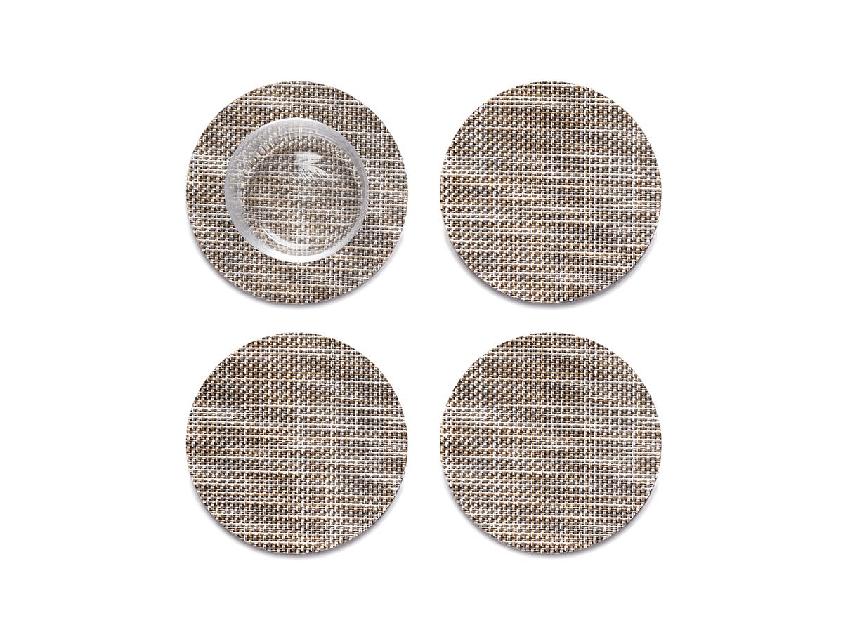 Mini Basketweave Round Coasters - Set of 4