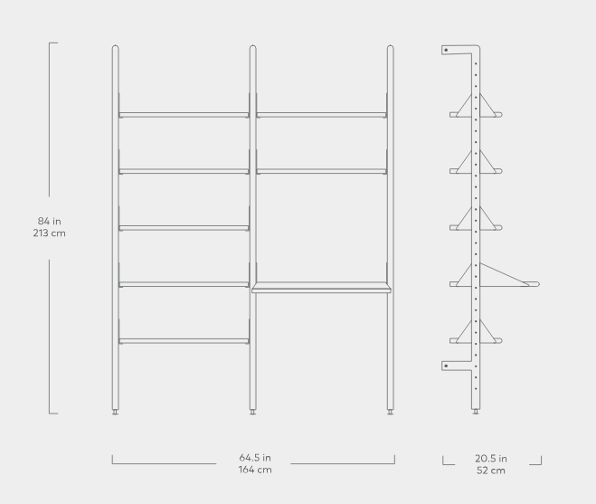 Branch-2 Shelving Unit with Desk SHELVING Gus*     Four Hands, Mid Century Modern Furniture, Old Bones Furniture Company, Old Bones Co, Modern Mid Century, Designer Furniture, https://www.oldbonesco.com/