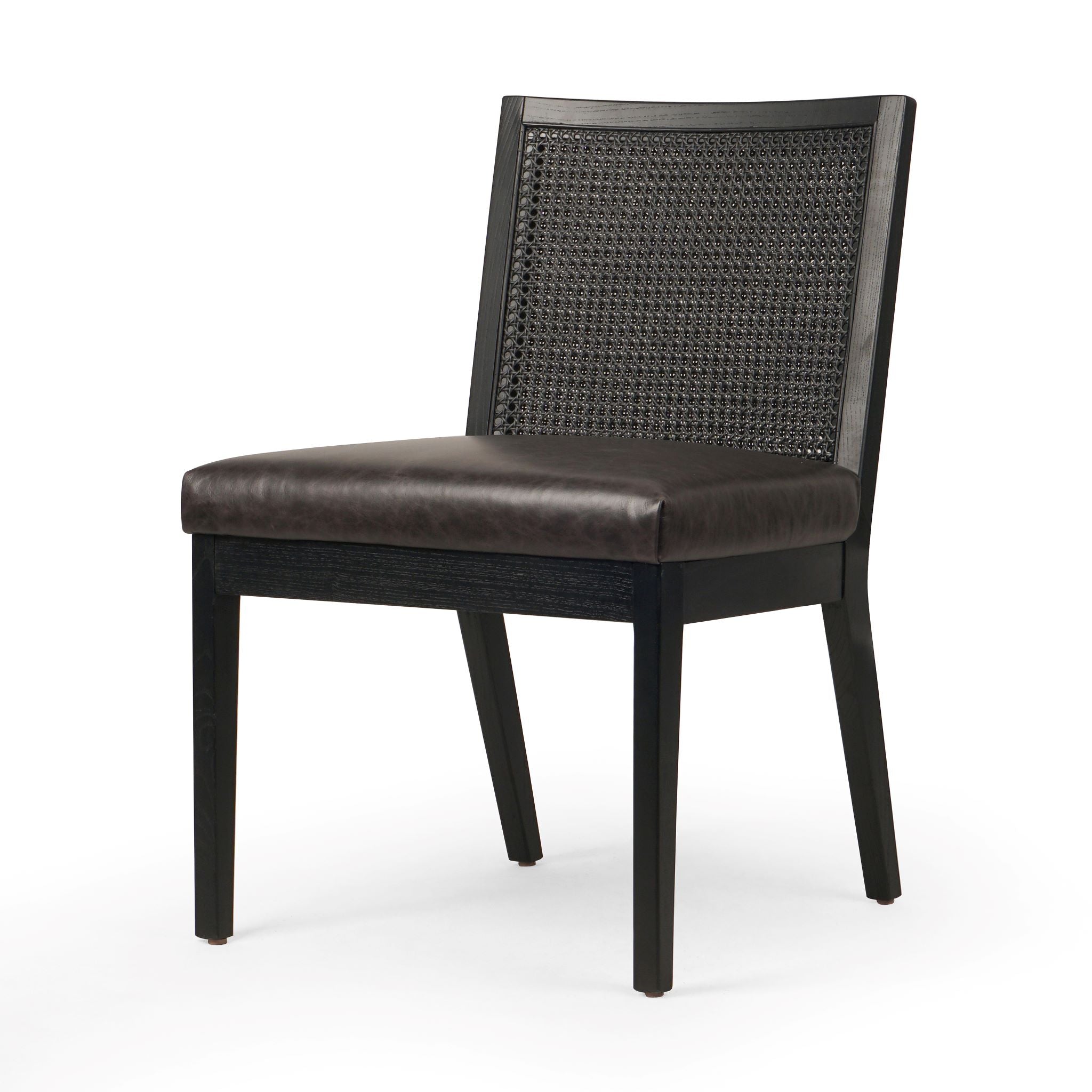 Antonia Cane Armless Dining Chair Brushed Ebony / Sonoma BlackDining Chair Four Hands  Brushed Ebony Sonoma Black  Four Hands, Mid Century Modern Furniture, Old Bones Furniture Company, Old Bones Co, Modern Mid Century, Designer Furniture, https://www.oldbonesco.com/