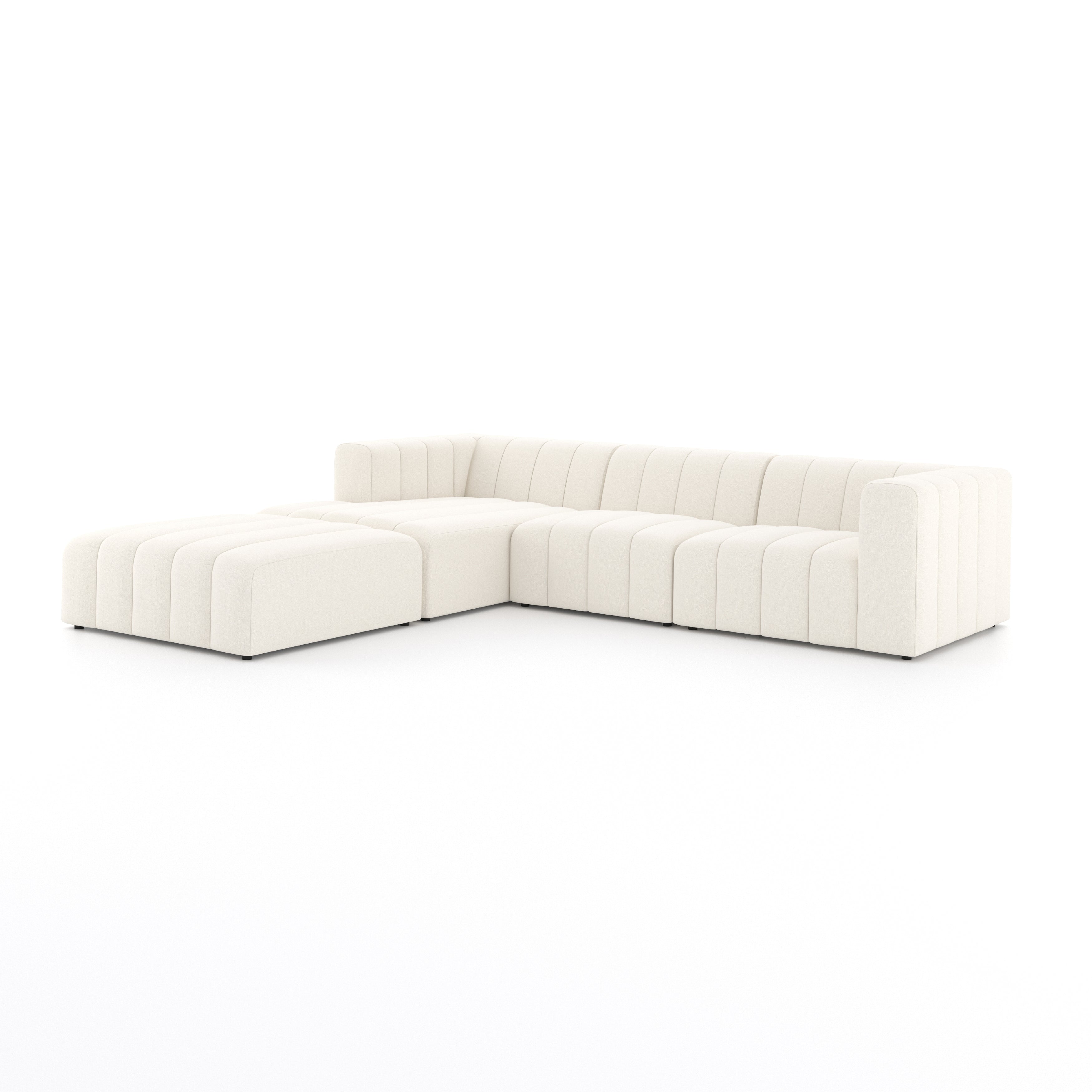 Langham Channeled 3-pc Sectional Left Arm Facing w/ Ottoman / Fayette CloudSectionals Four Hands  Left Arm Facing w/ Ottoman Fayette Cloud  Four Hands, Burke Decor, Mid Century Modern Furniture, Old Bones Furniture Company, Old Bones Co, Modern Mid Century, Designer Furniture, https://www.oldbonesco.com/