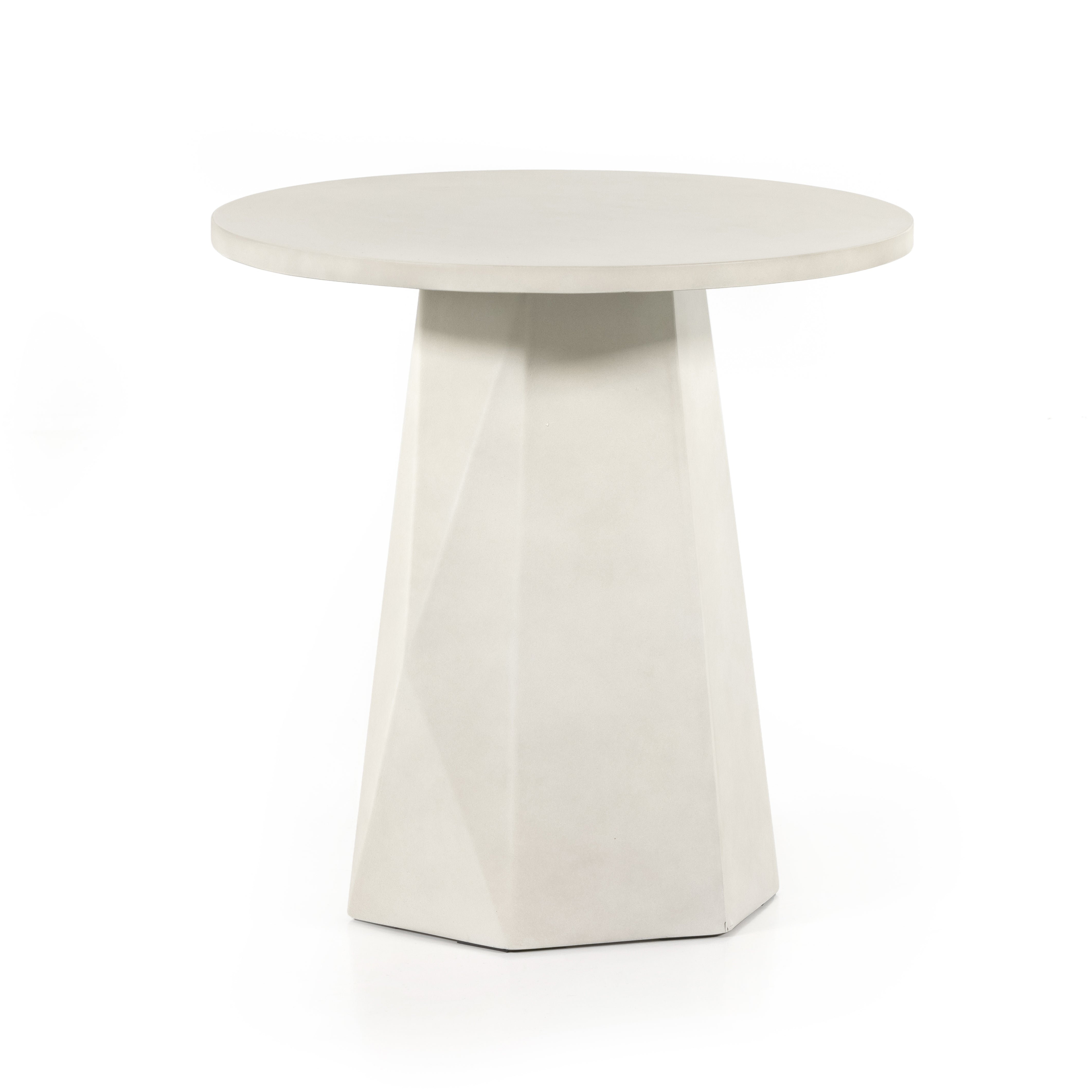 Bowman Outdoor End Table White ConcreteEnd Table Four Hands  White Concrete   Four Hands, Burke Decor, Mid Century Modern Furniture, Old Bones Furniture Company, Old Bones Co, Modern Mid Century, Designer Furniture, https://www.oldbonesco.com/