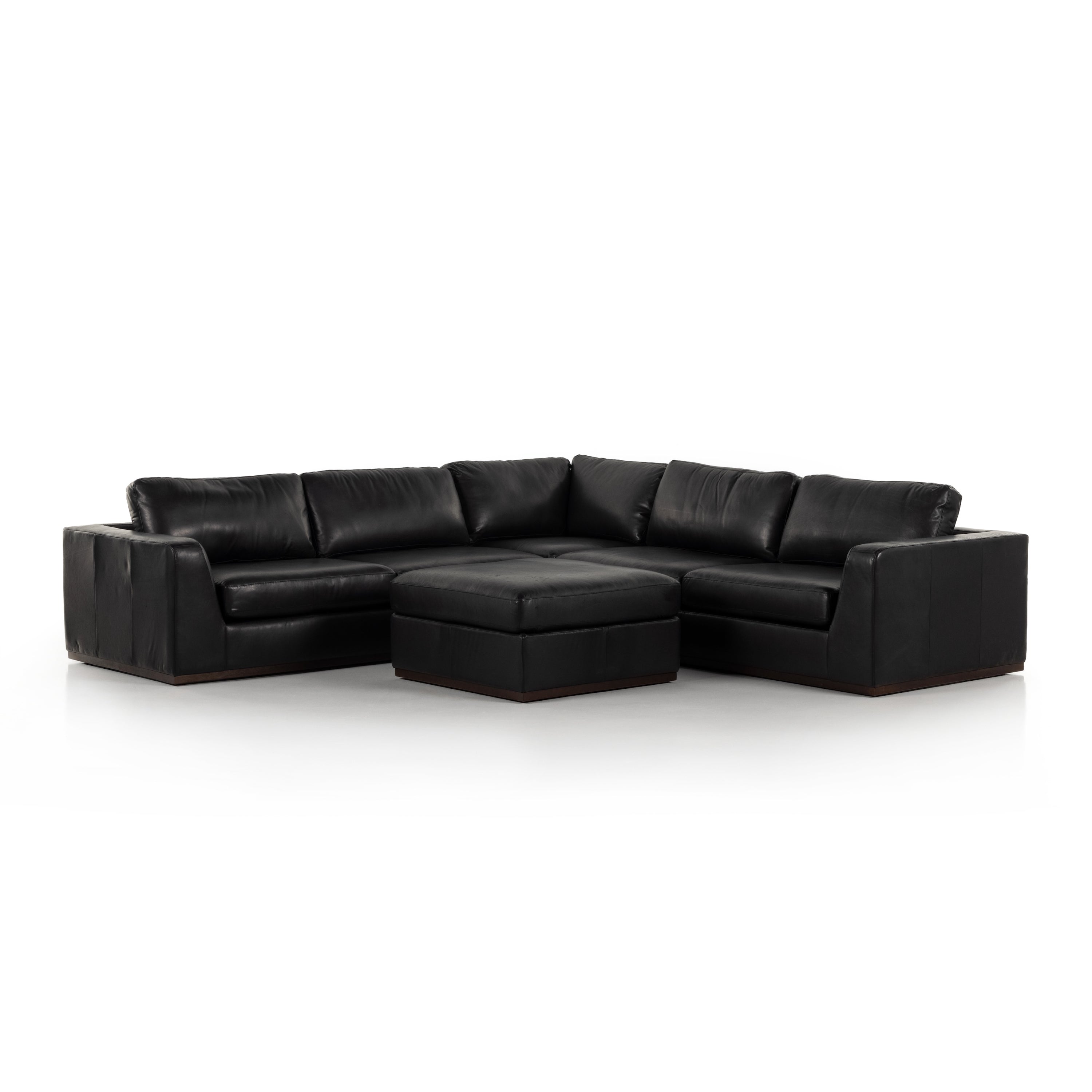 Colt 3-Piece Sectional With Ottoman Heirloom BlackSectional Sofa Four Hands  Heirloom Black   Four Hands, Mid Century Modern Furniture, Old Bones Furniture Company, Old Bones Co, Modern Mid Century, Designer Furniture, https://www.oldbonesco.com/