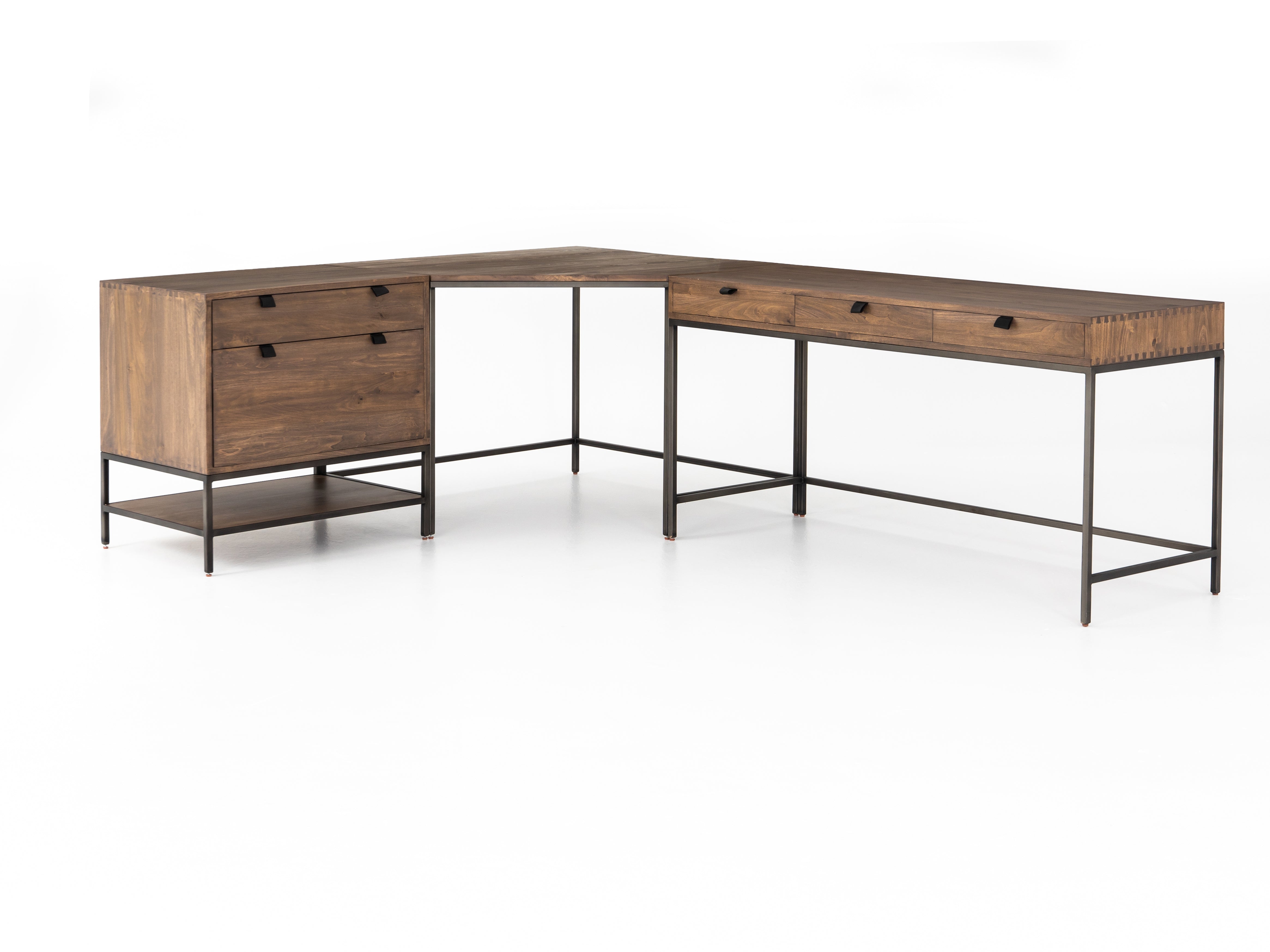 Try Desk System W/ Filing Cabinet / Auburn PoplarDesk Four Hands  W/ Filing Cabinet Auburn Poplar  Four Hands, Mid Century Modern Furniture, Old Bones Furniture Company, Old Bones Co, Modern Mid Century, Designer Furniture, https://www.oldbonesco.com/