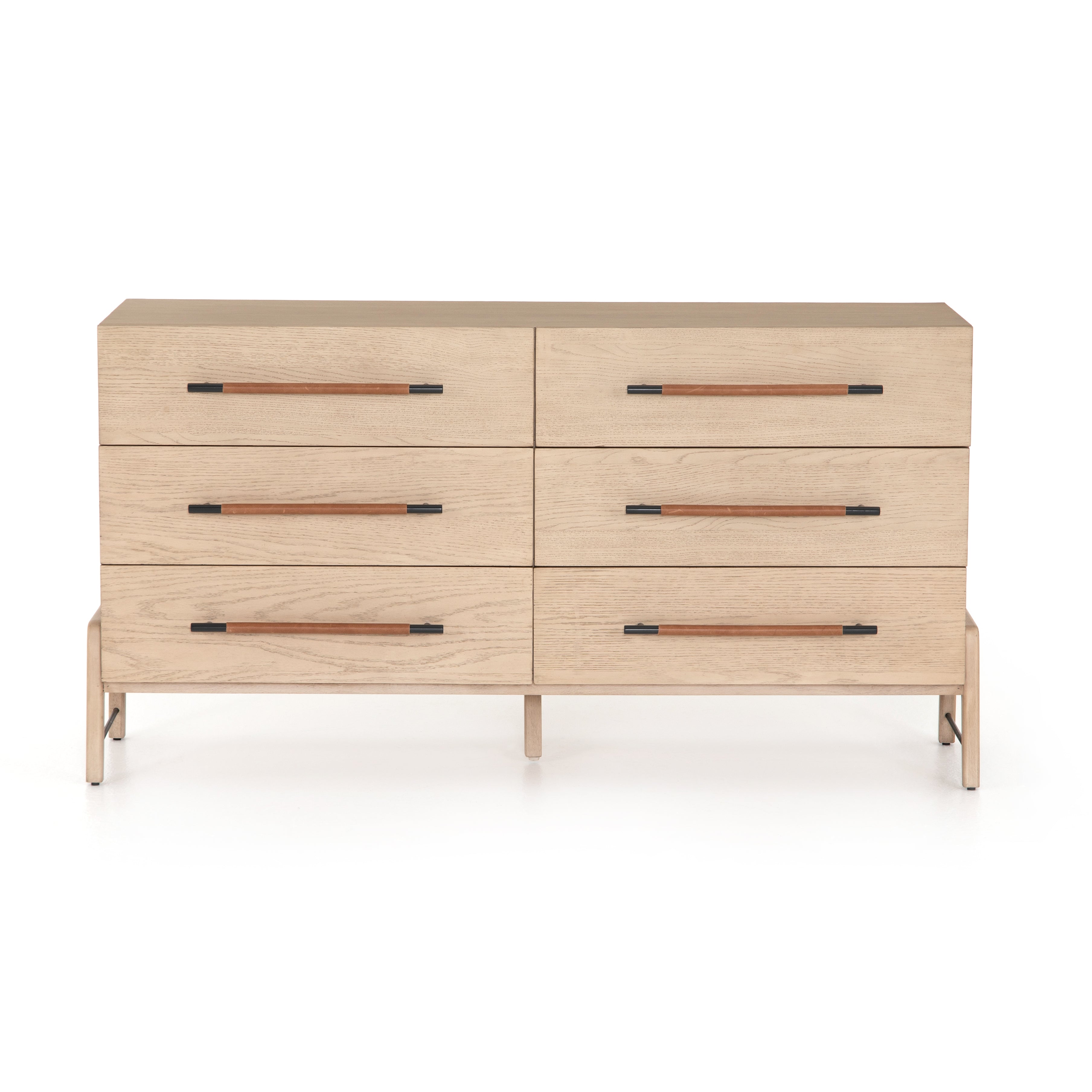 Rosedale 6 Drawer Dresser-Yucca Oak Veneer Dressers Four Hands     Four Hands, Burke Decor, Mid Century Modern Furniture, Old Bones Furniture Company, Old Bones Co, Modern Mid Century, Designer Furniture, https://www.oldbonesco.com/