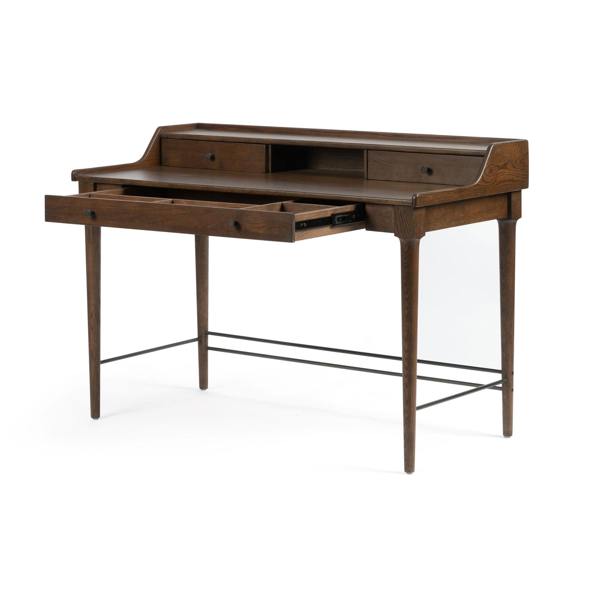 Moreau Writing Desk-Dark Toasted Oak Desks Four Hands     Four Hands, Mid Century Modern Furniture, Old Bones Furniture Company, Old Bones Co, Modern Mid Century, Designer Furniture, https://www.oldbonesco.com/