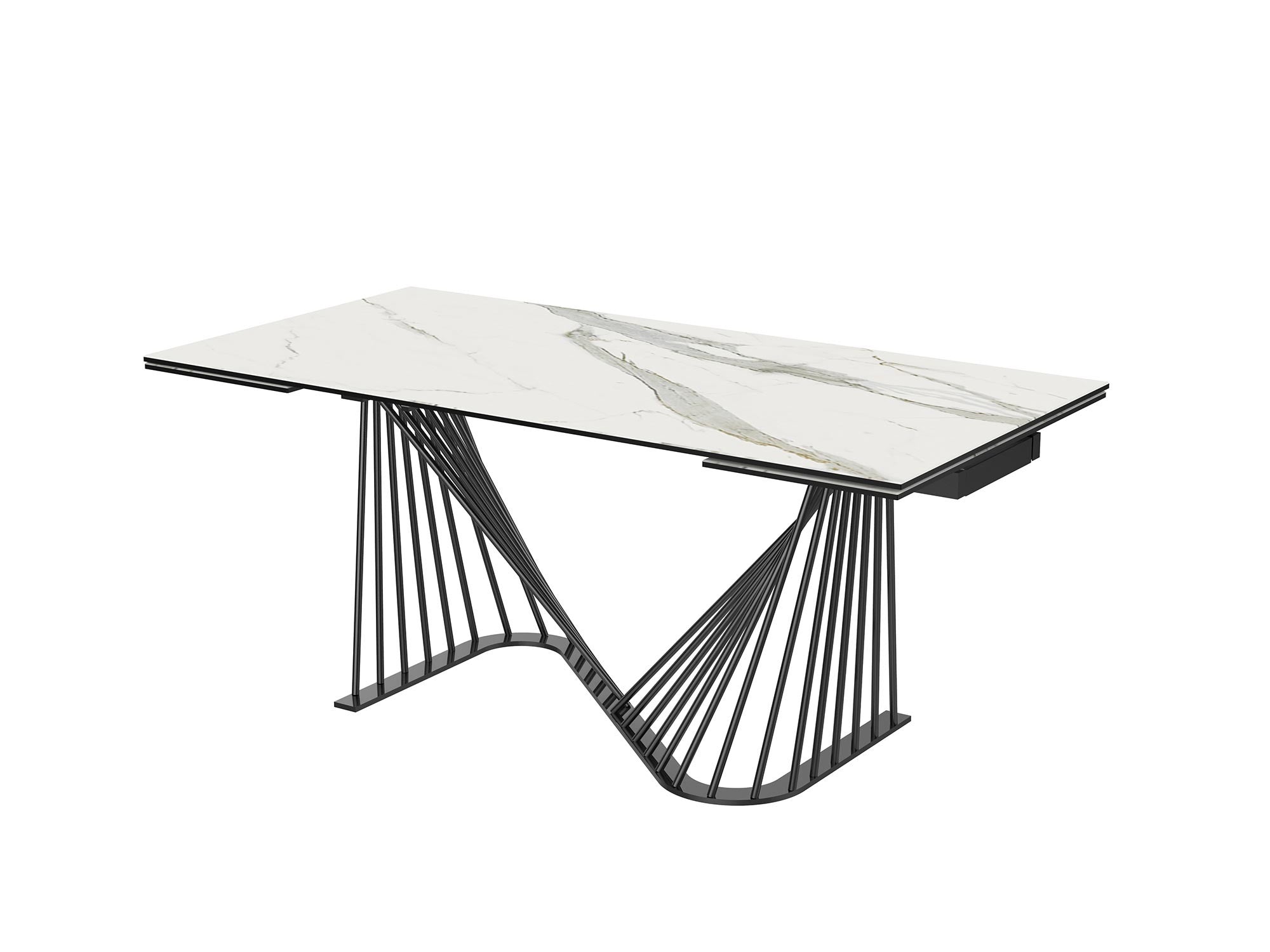 Roma Extendable Dining Table Dining Table Whiteline     Four Hands, Burke Decor, Mid Century Modern Furniture, Old Bones Furniture Company, Old Bones Co, Modern Mid Century, Designer Furniture, https://www.oldbonesco.com/