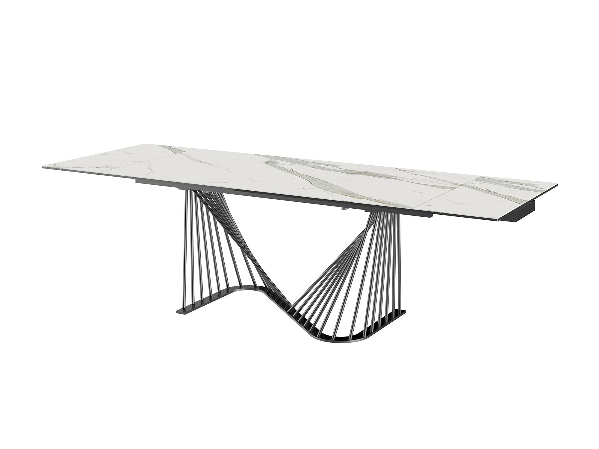 Roma Extendable Dining Table Dining Table Whiteline     Four Hands, Burke Decor, Mid Century Modern Furniture, Old Bones Furniture Company, Old Bones Co, Modern Mid Century, Designer Furniture, https://www.oldbonesco.com/