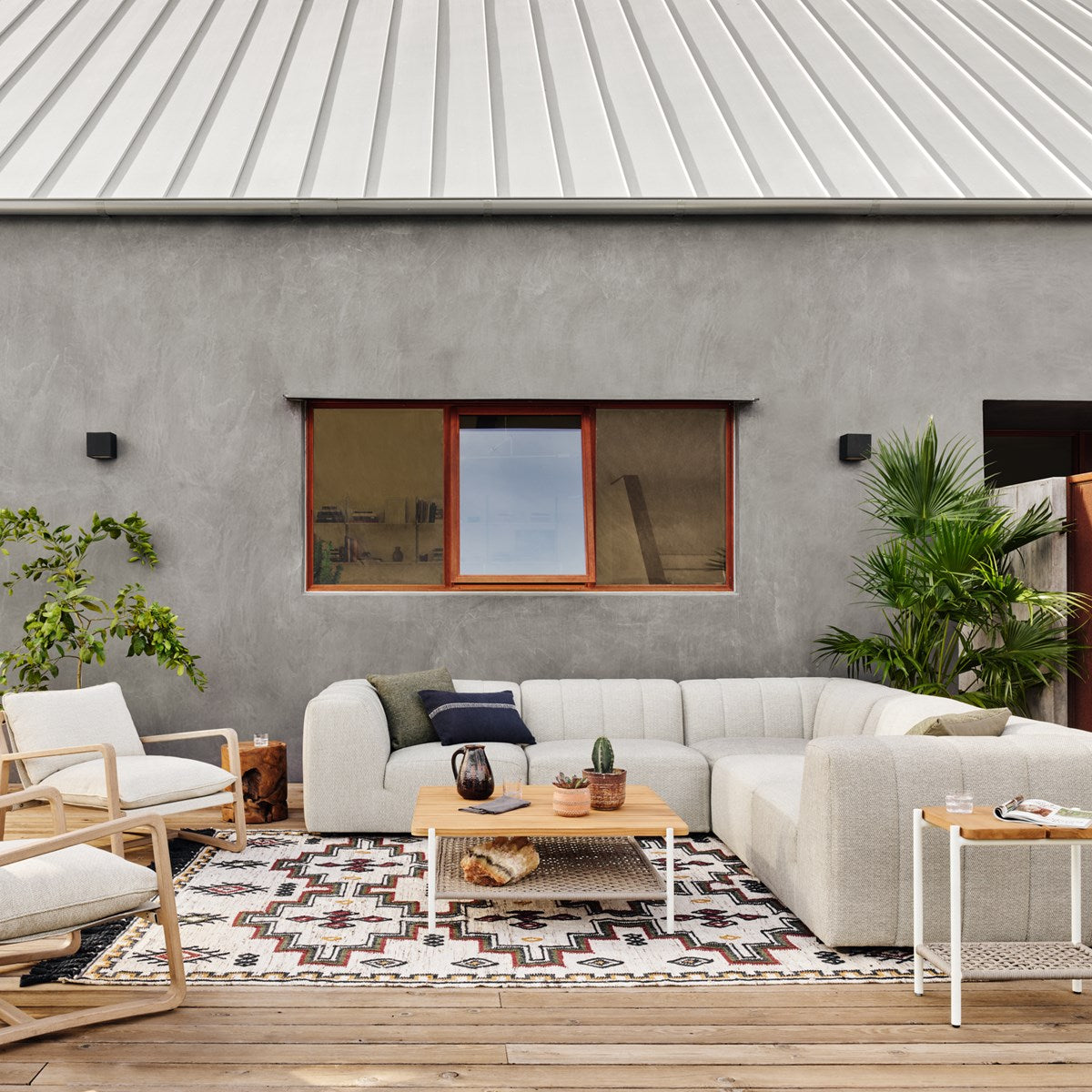 Gwen Outdoor 5 Pc Sectional Sectional Four Hands     Four Hands, Burke Decor, Mid Century Modern Furniture, Old Bones Furniture Company, Old Bones Co, Modern Mid Century, Designer Furniture, https://www.oldbonesco.com/