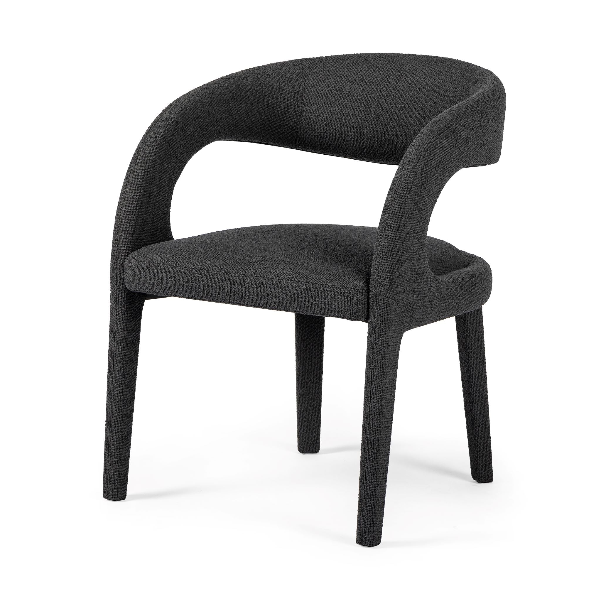 Hawkins Dining Chair Fiqa Boucle CharcoalDining Chair Four Hands  Fiqa Boucle Charcoal   Four Hands, Mid Century Modern Furniture, Old Bones Furniture Company, Old Bones Co, Modern Mid Century, Designer Furniture, https://www.oldbonesco.com/