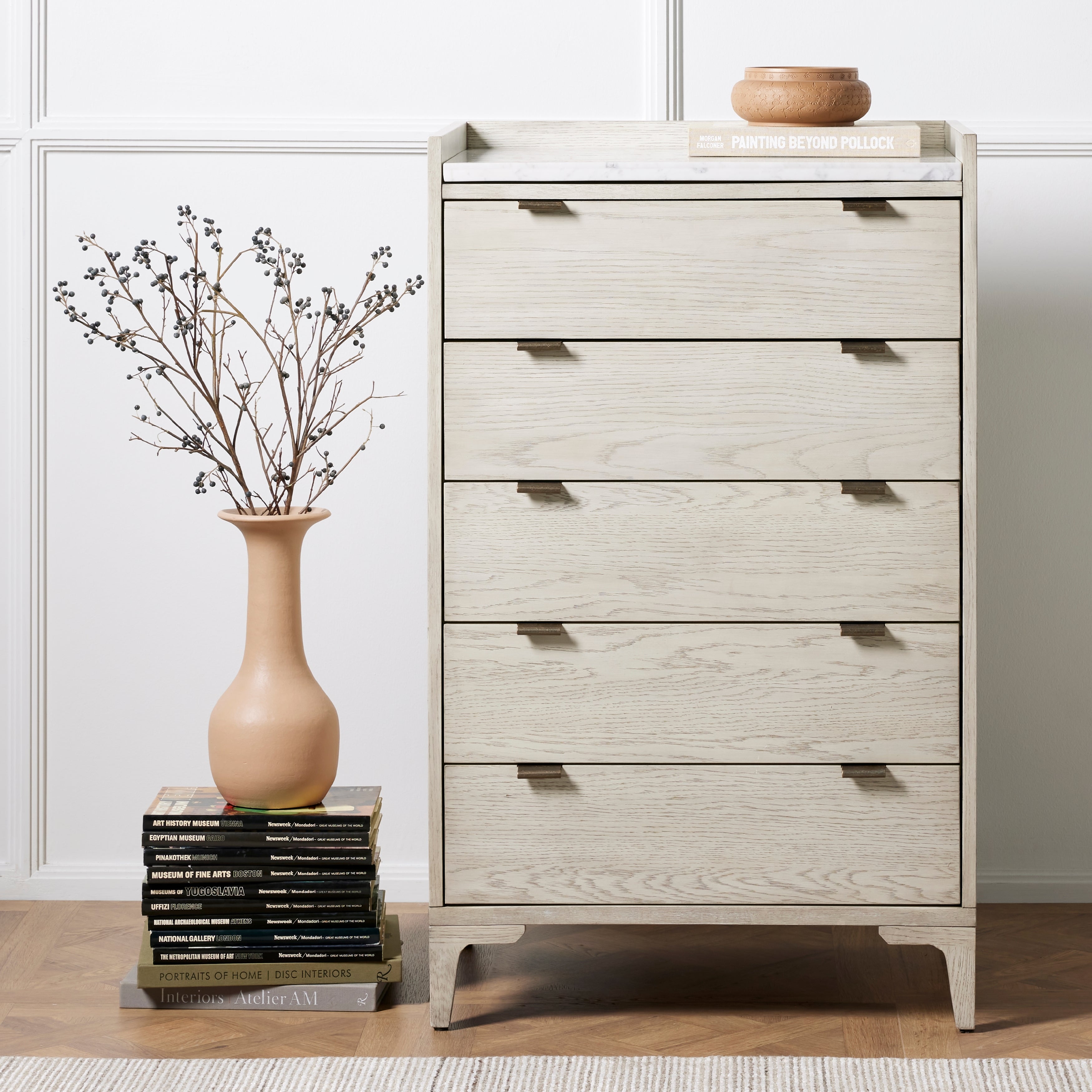 Viggo Tall Dresser-Vinatge White Wash Dressers Four Hands     Four Hands, Burke Decor, Mid Century Modern Furniture, Old Bones Furniture Company, Old Bones Co, Modern Mid Century, Designer Furniture, https://www.oldbonesco.com/