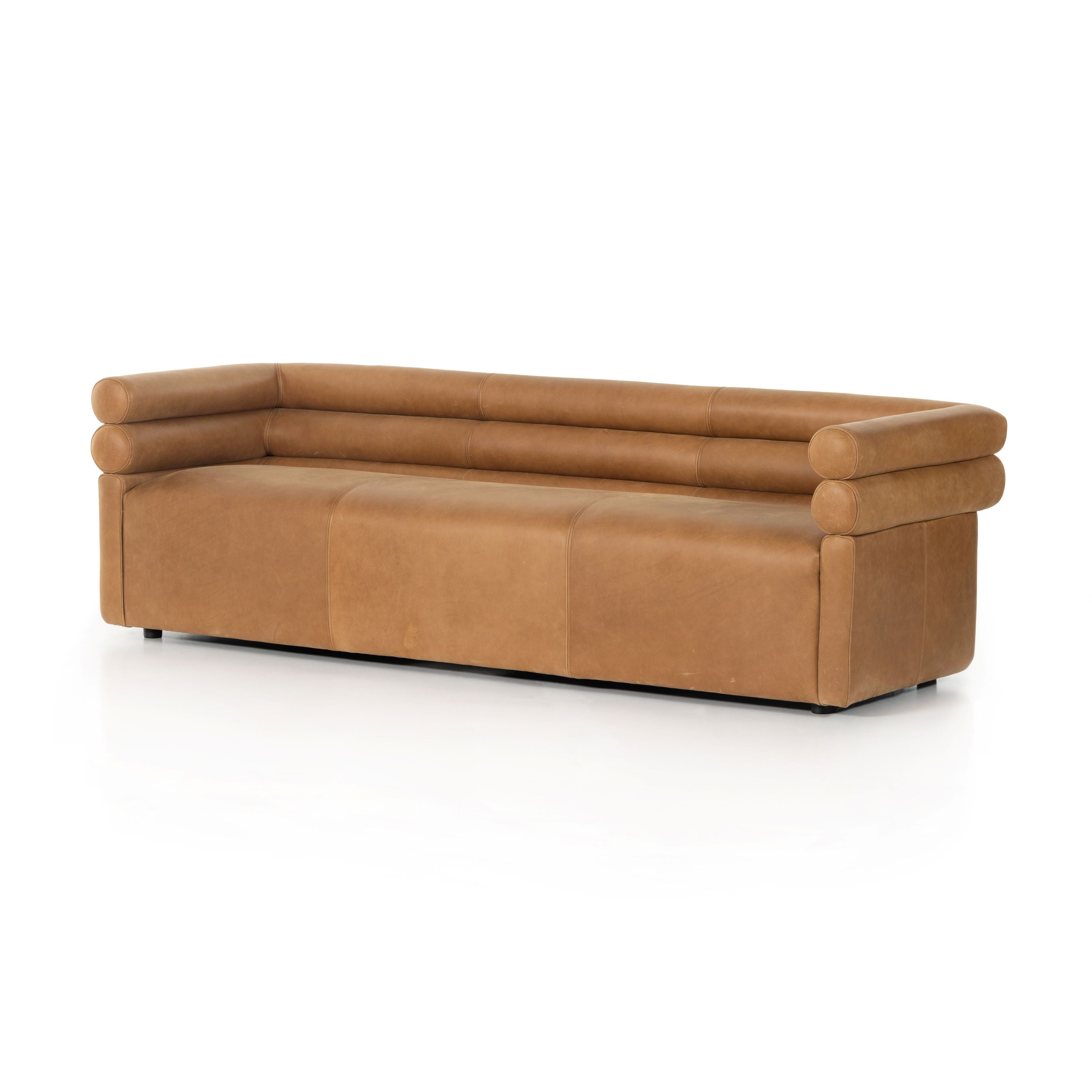 Evie Sofa 88" Palermo CognacSofas Four Hands  Palermo Cognac   Four Hands, Mid Century Modern Furniture, Old Bones Furniture Company, Old Bones Co, Modern Mid Century, Designer Furniture, https://www.oldbonesco.com/