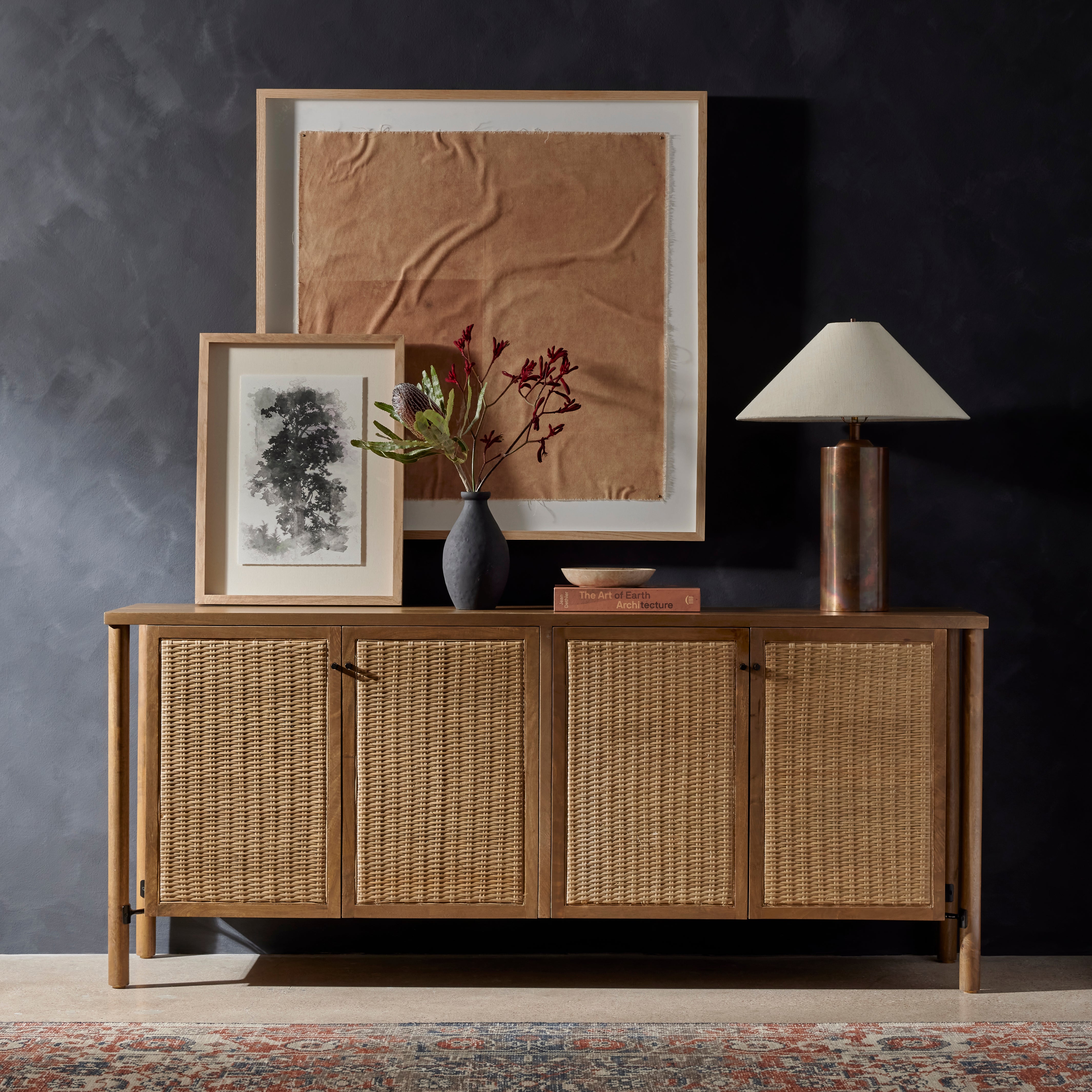 Veta Sideboard-Taupe Cane Sideboard Four Hands     Four Hands, Mid Century Modern Furniture, Old Bones Furniture Company, Old Bones Co, Modern Mid Century, Designer Furniture, https://www.oldbonesco.com/