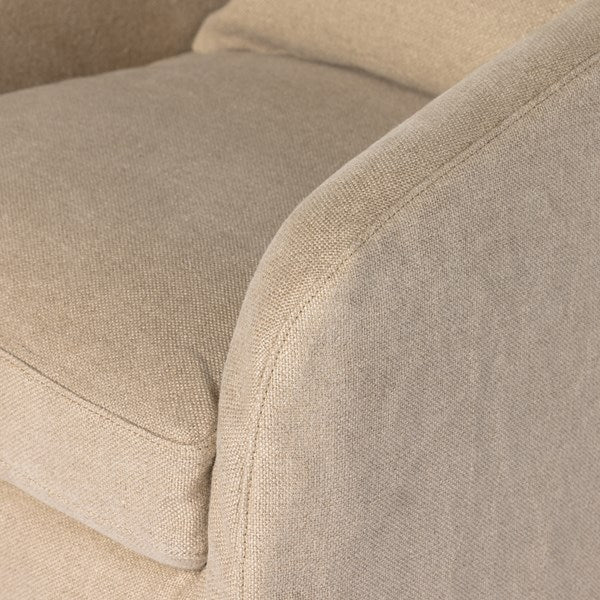 Topanga Slipcover Swivel Chair swivel chair Four Hands     Four Hands, Mid Century Modern Furniture, Old Bones Furniture Company, Old Bones Co, Modern Mid Century, Designer Furniture, https://www.oldbonesco.com/