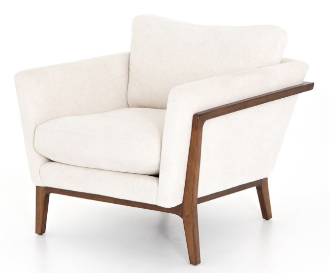 Dash Chair-camarague Cream/pecan Lounge Chair Four Hands     Four Hands, Burke Decor, Mid Century Modern Furniture, Old Bones Furniture Company, Old Bones Co, Modern Mid Century, Designer Furniture, https://www.oldbonesco.com/