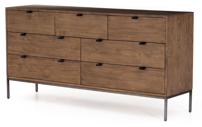 Trey 7 Drawer Dresser-Auburn Poplar Dresser Four Hands     Four Hands, Burke Decor, Mid Century Modern Furniture, Old Bones Furniture Company, Old Bones Co, Modern Mid Century, Designer Furniture, https://www.oldbonesco.com/