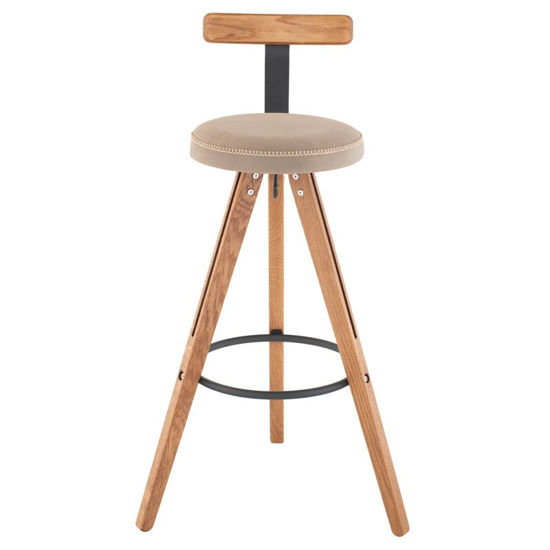 Theo Bar Stool - Grey BAR AND COUNTER STOOL District Eight     Four Hands, Burke Decor, Mid Century Modern Furniture, Old Bones Furniture Company, Old Bones Co, Modern Mid Century, Designer Furniture, https://www.oldbonesco.com/