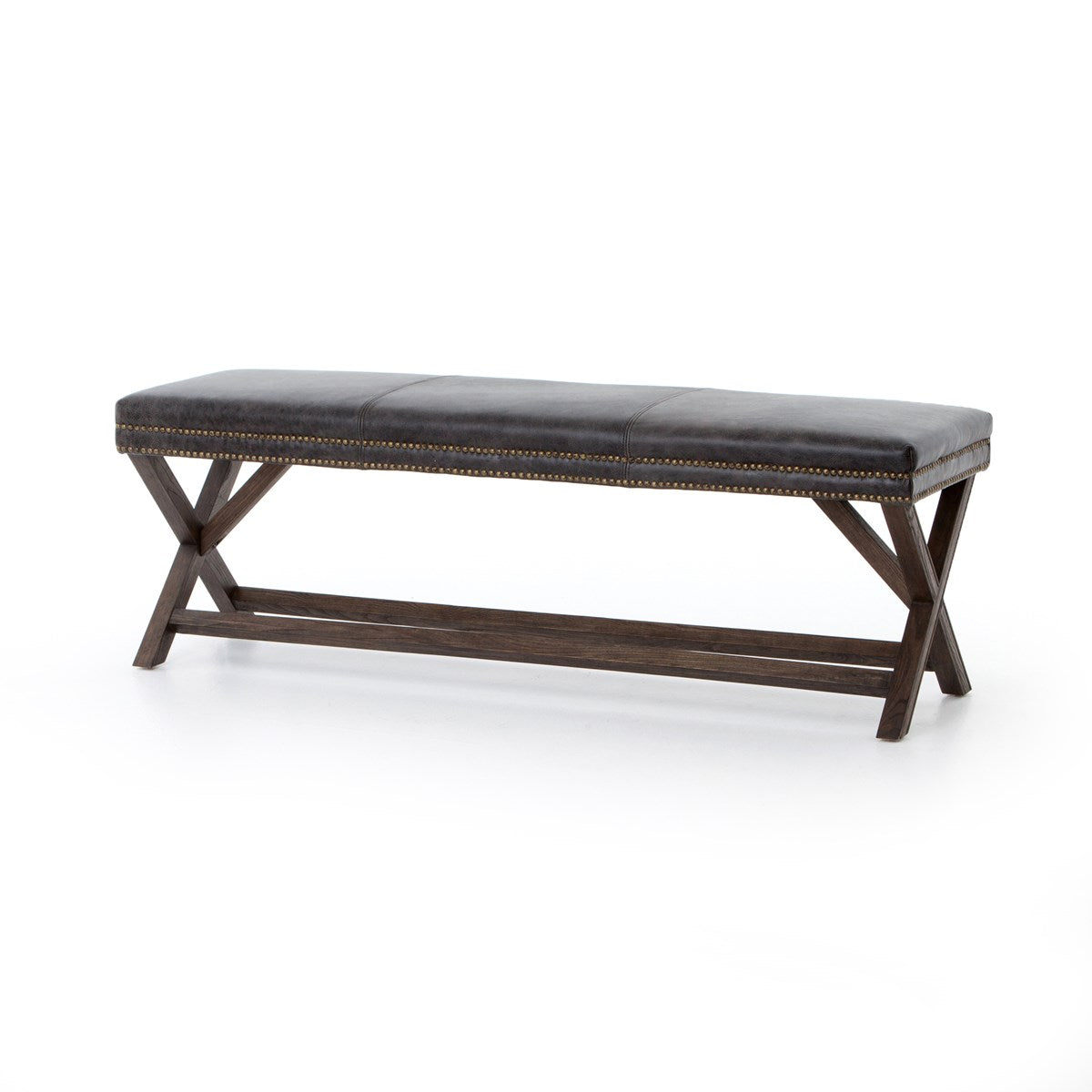 Elyse Bench Durango SmokeBench Four Hands  Durango Smoke   Four Hands, Burke Decor, Mid Century Modern Furniture, Old Bones Furniture Company, Old Bones Co, Modern Mid Century, Designer Furniture, https://www.oldbonesco.com/