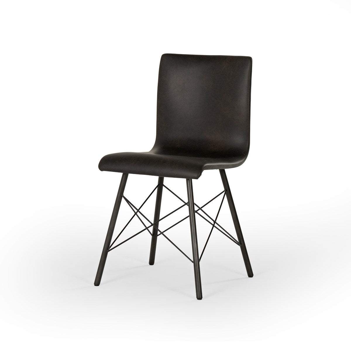 Diaw Dining Chair Distressed BlackDining Chair Four Hands  Distressed Black   Four Hands, Burke Decor, Mid Century Modern Furniture, Old Bones Furniture Company, Old Bones Co, Modern Mid Century, Designer Furniture, https://www.oldbonesco.com/