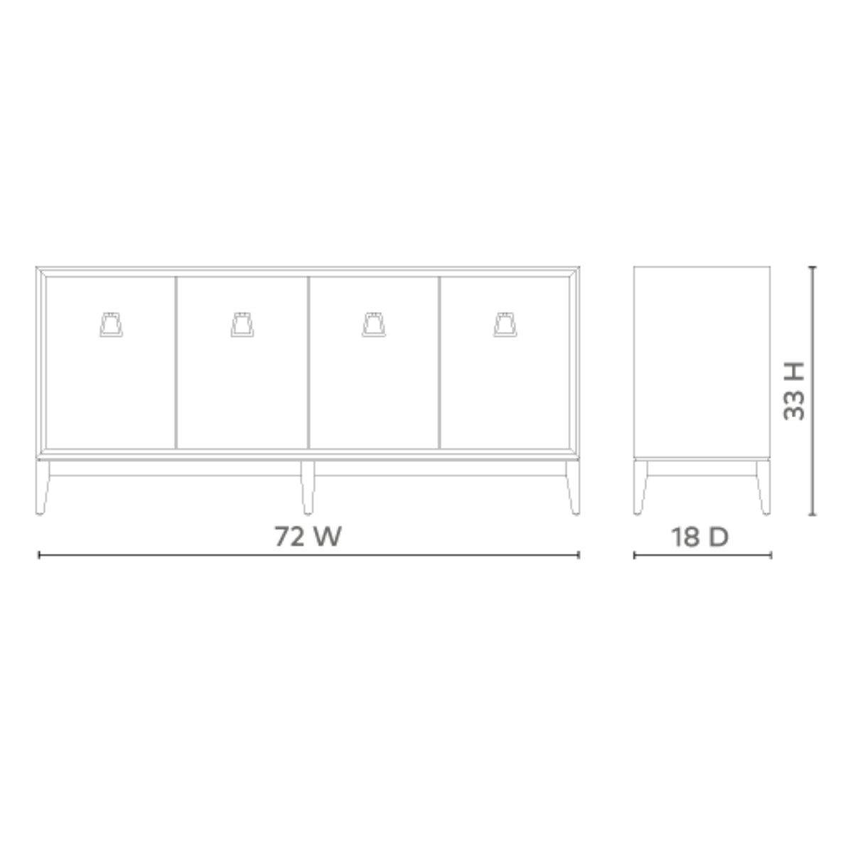 Cameron 4-Door Cabinet, Gray Cabinet Bungalow 5     Four Hands, Burke Decor, Mid Century Modern Furniture, Old Bones Furniture Company, Old Bones Co, Modern Mid Century, Designer Furniture, https://www.oldbonesco.com/