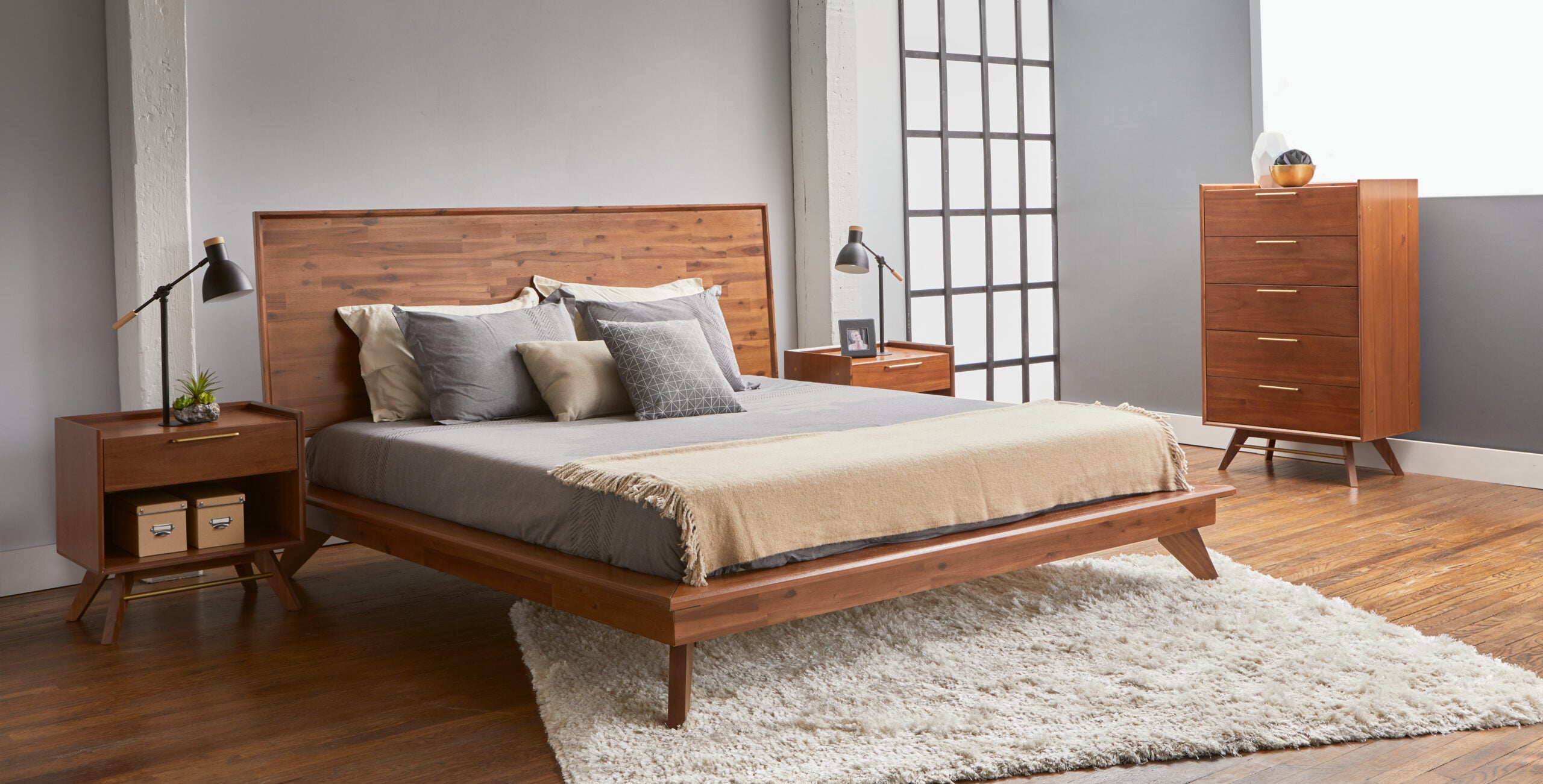 Denali Queen Bed With Slats Beds Unique Furniture     Four Hands, Mid Century Modern Furniture, Old Bones Furniture Company, Old Bones Co, Modern Mid Century, Designer Furniture, https://www.oldbonesco.com/