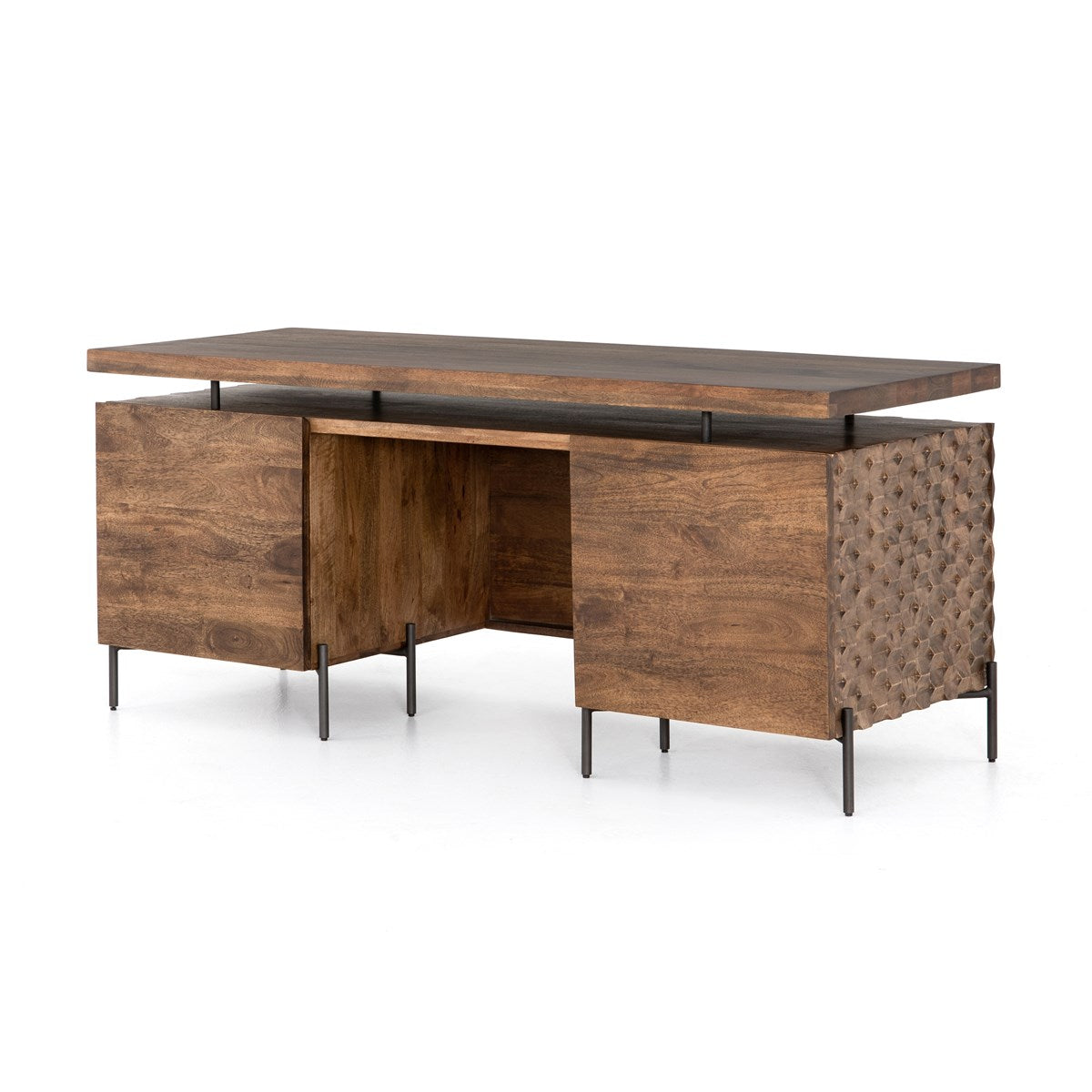 Raffael Desk-Antique Brown Desk Four Hands     Four Hands, Burke Decor, Mid Century Modern Furniture, Old Bones Furniture Company, Old Bones Co, Modern Mid Century, Designer Furniture, https://www.oldbonesco.com/