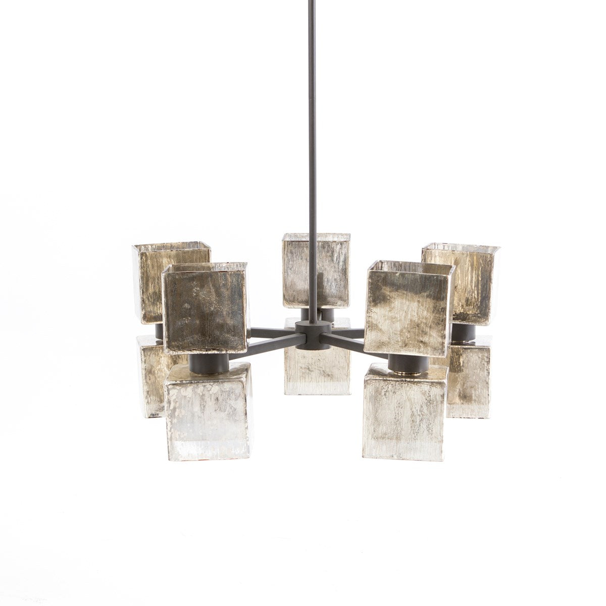 Ava Large Chandelier-Aged Metallic Glass Chandelier Four Hands     Four Hands, Burke Decor, Mid Century Modern Furniture, Old Bones Furniture Company, Old Bones Co, Modern Mid Century, Designer Furniture, https://www.oldbonesco.com/