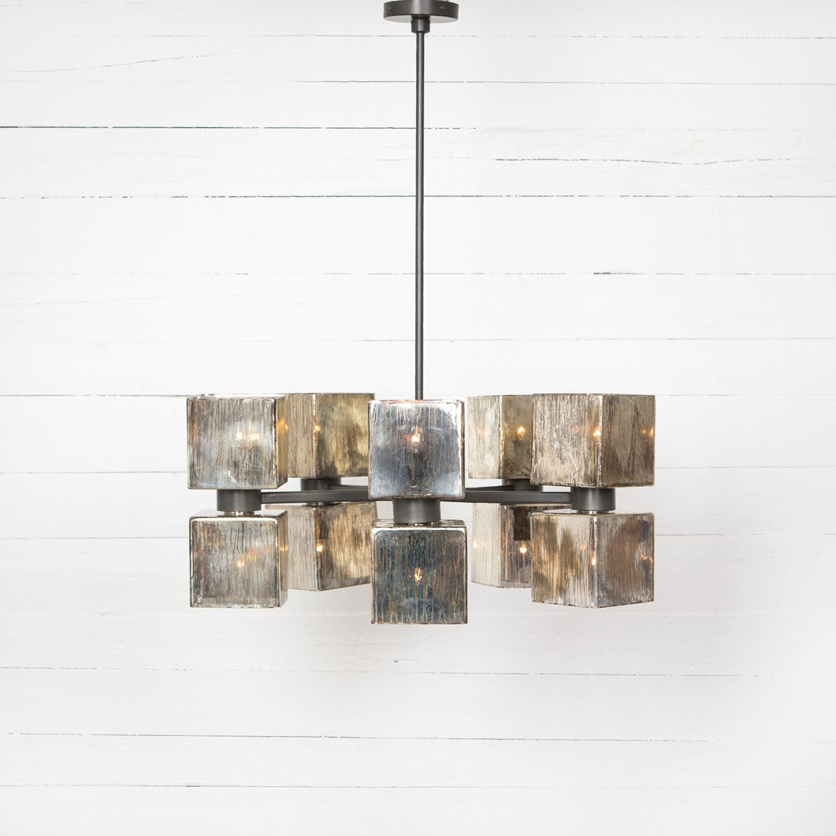 Ava Large Chandelier-Aged Metallic Glass Chandelier Four Hands     Four Hands, Burke Decor, Mid Century Modern Furniture, Old Bones Furniture Company, Old Bones Co, Modern Mid Century, Designer Furniture, https://www.oldbonesco.com/