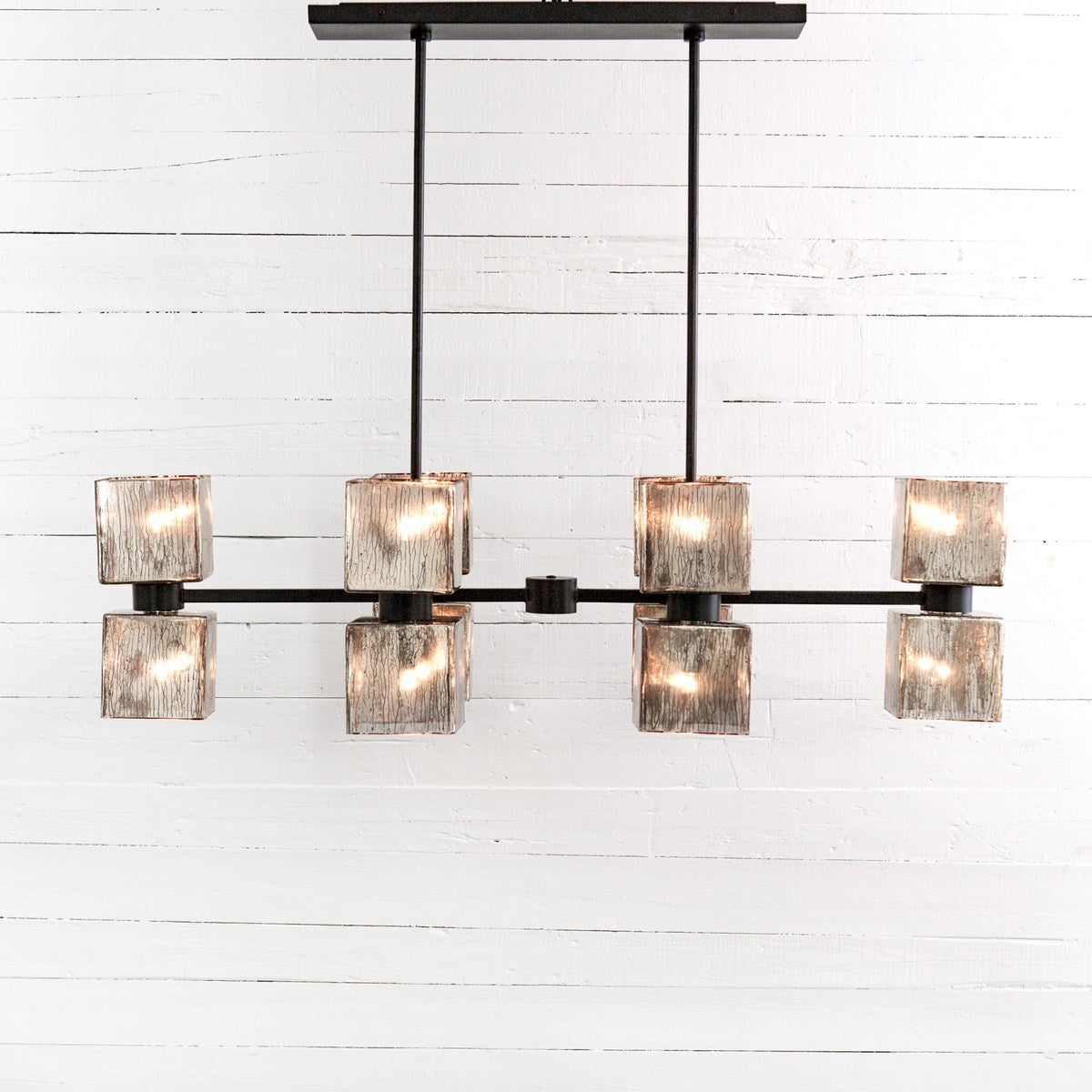 Ava Linear Chandelier-Antiqued Iron Chandelier Four Hands     Four Hands, Burke Decor, Mid Century Modern Furniture, Old Bones Furniture Company, Old Bones Co, Modern Mid Century, Designer Furniture, https://www.oldbonesco.com/